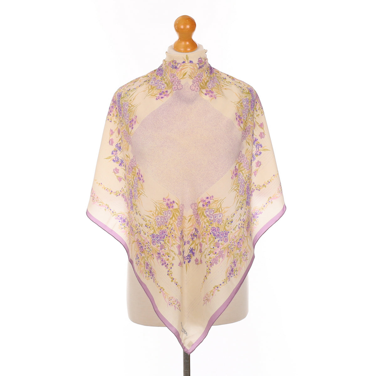 Jean Patou Pastel Floral Silk Scarf