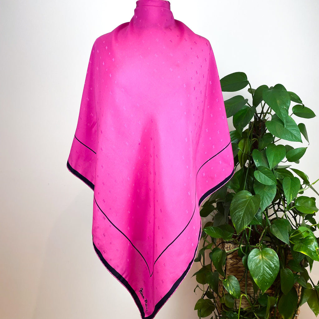 Nina Ricci 1980s Vintage Designer Silk Scarf