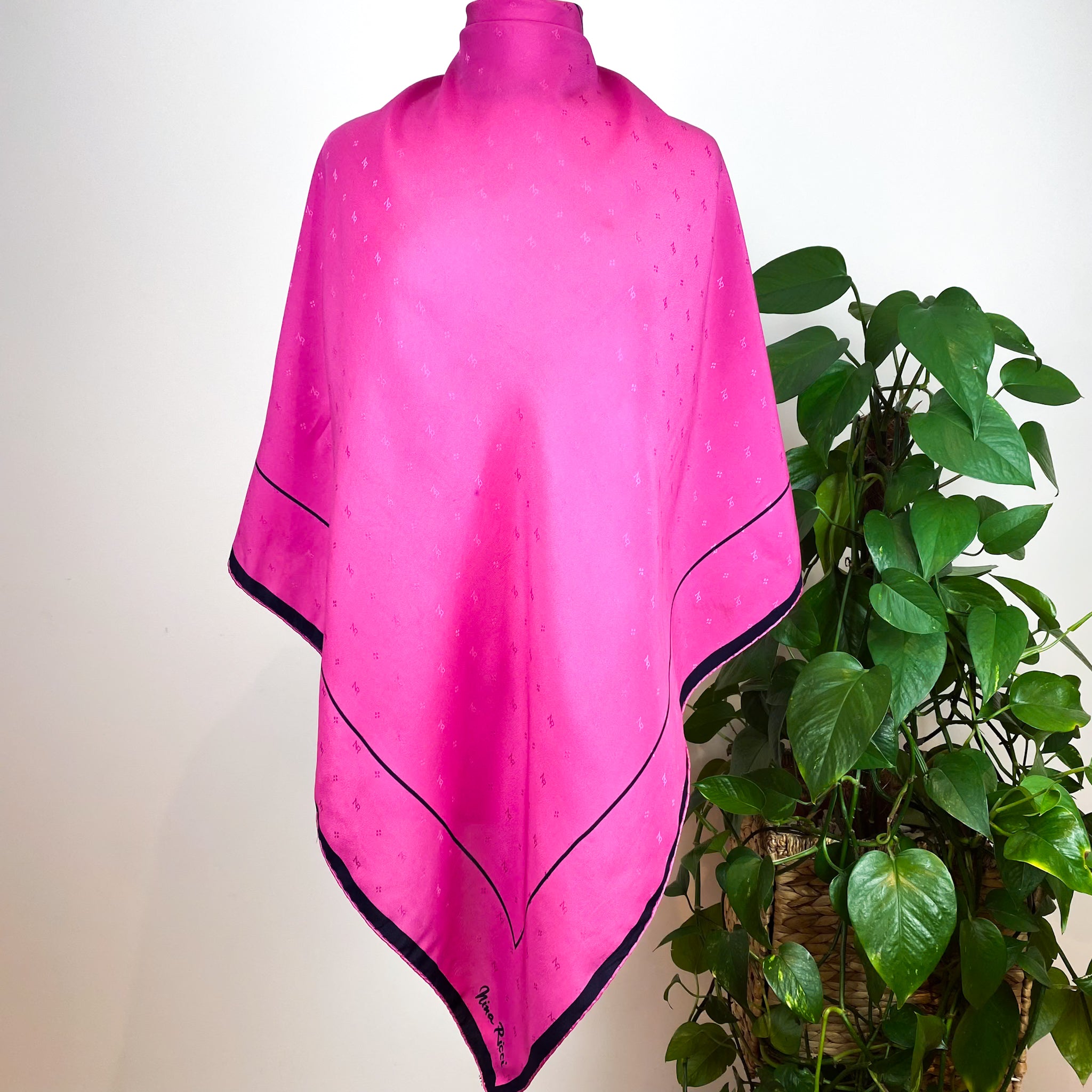 Nina Ricci 1980s Vintage Designer Silk Scarf