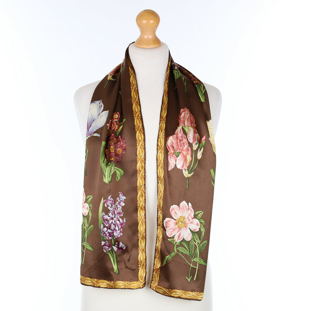 Floral Patterned Silk Scarf