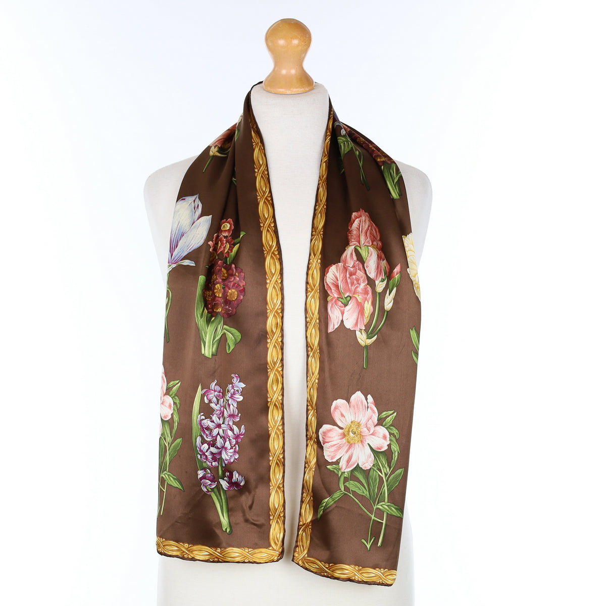 Floral Patterned Silk Scarf