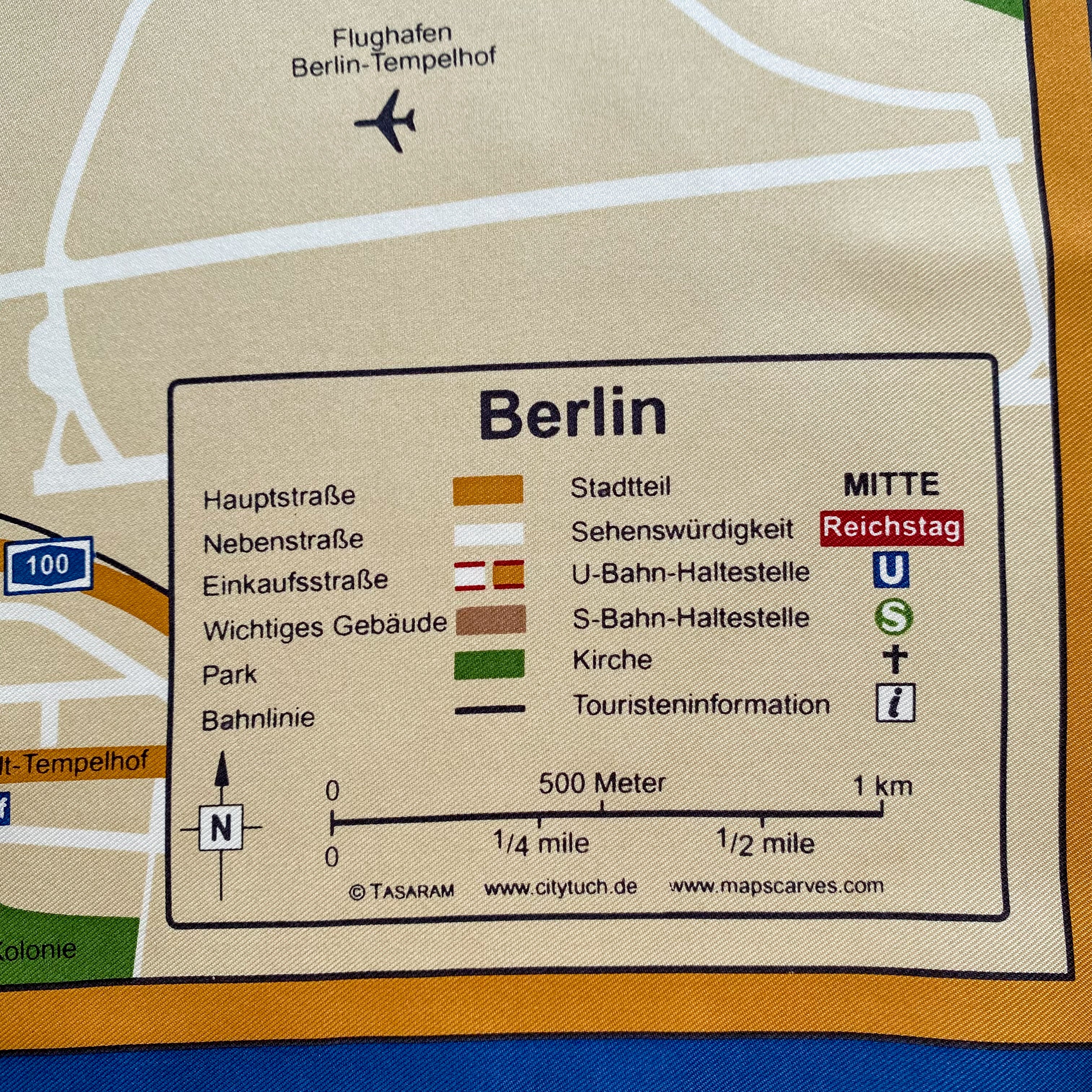 Brand New Map of Berlin Silk Scarf