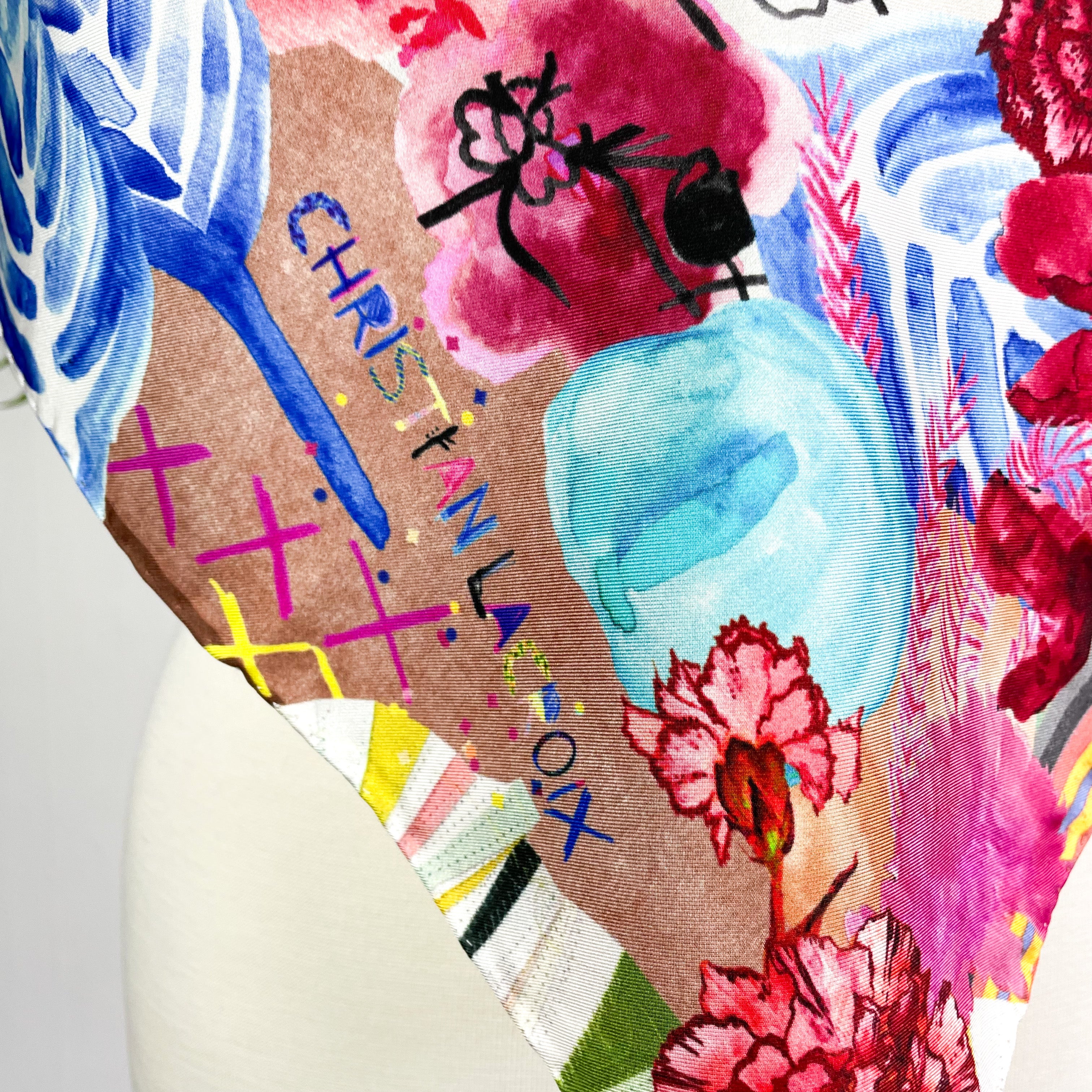 Brand New Christian Lacroix Graffiti Silk Scarf