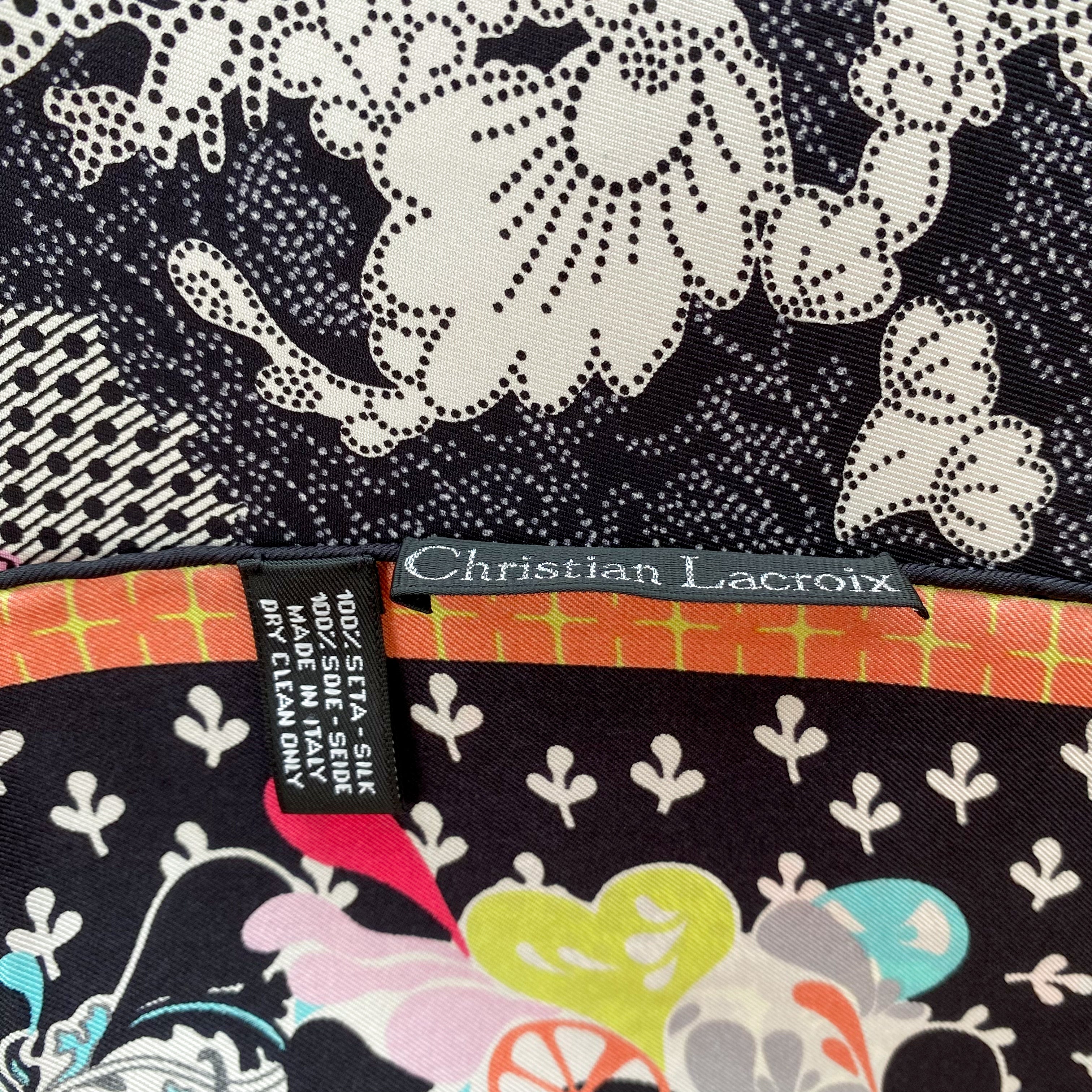 Immaculate Christian Lacroix Colourful Silk Scarf