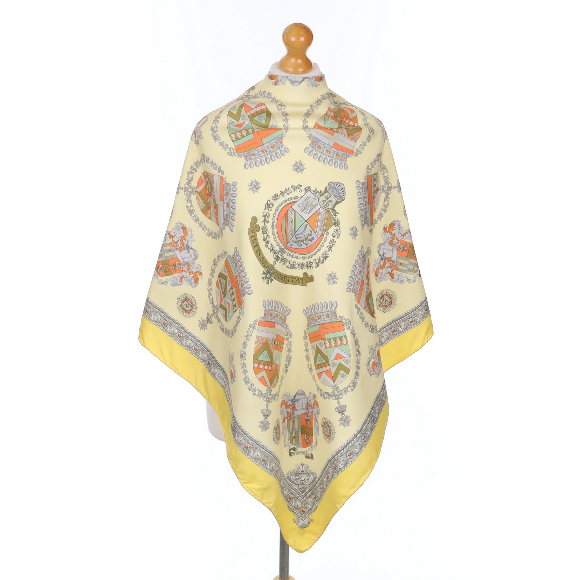 Daniel La Foret Yellow Vintage Silk Scarf
