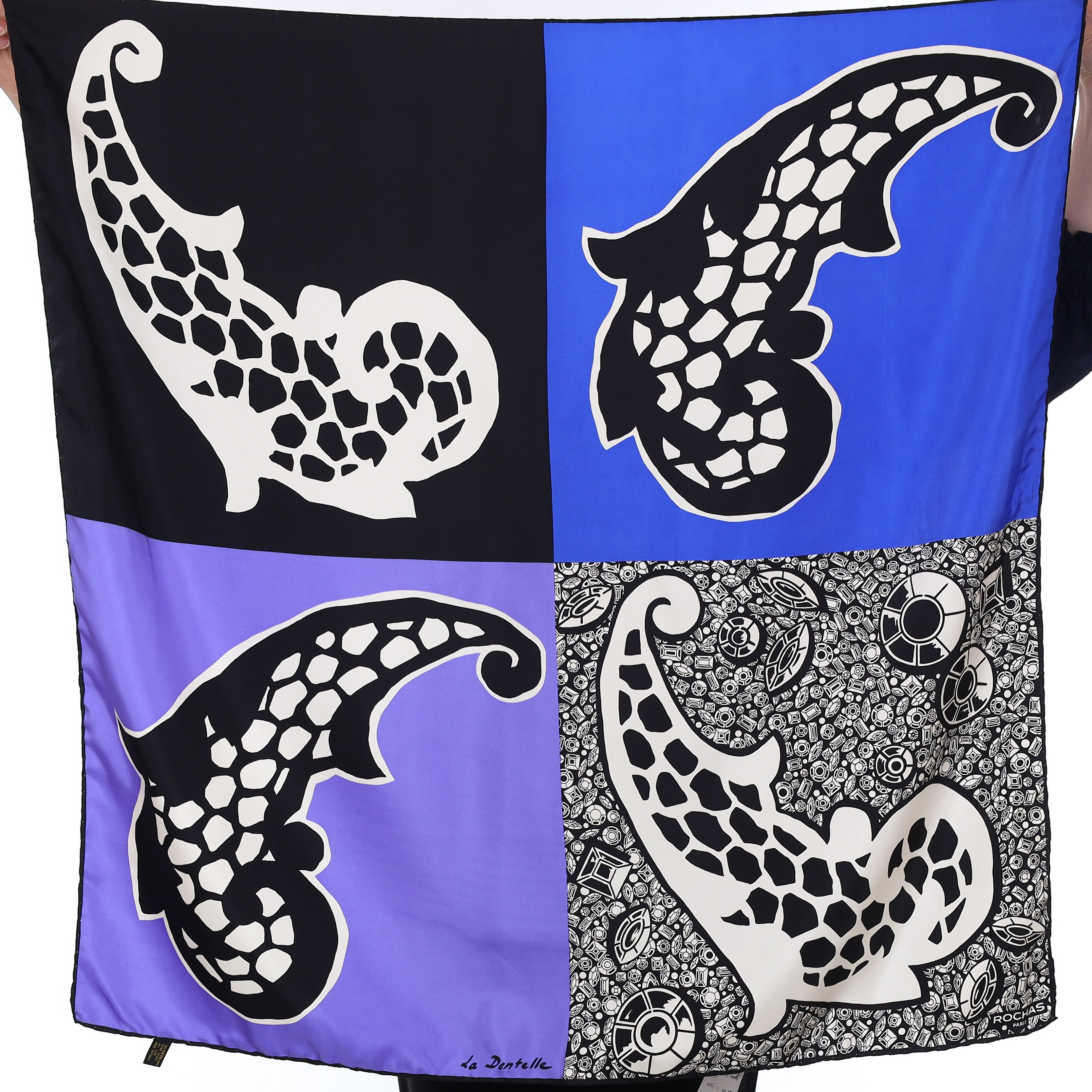 Brand New Rochas Bold Paisley Design Silk Scarf