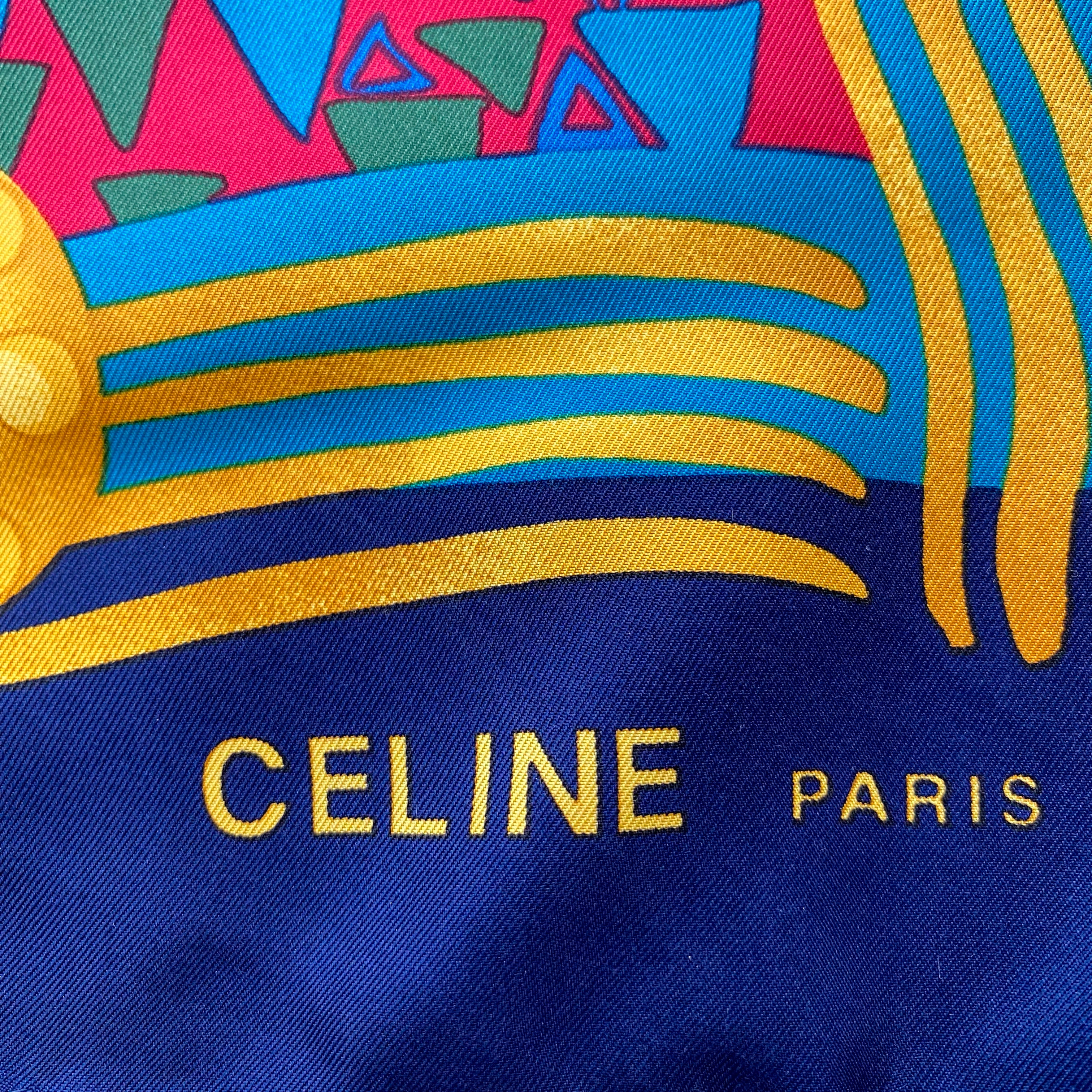 Celine Colourful Abstract Designer Silk Scarf