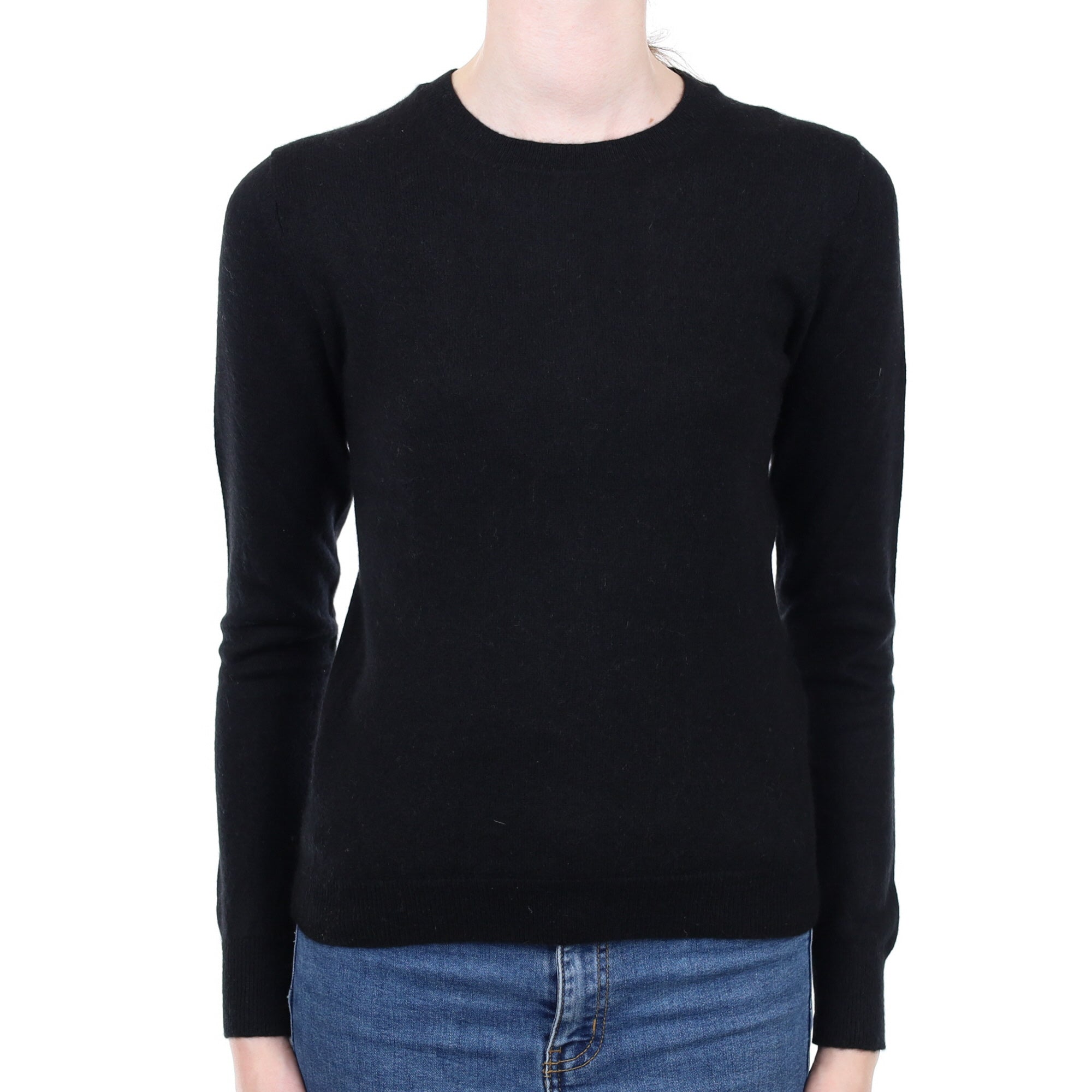 Black Cashmere Crew Neck Jumper Extra Small