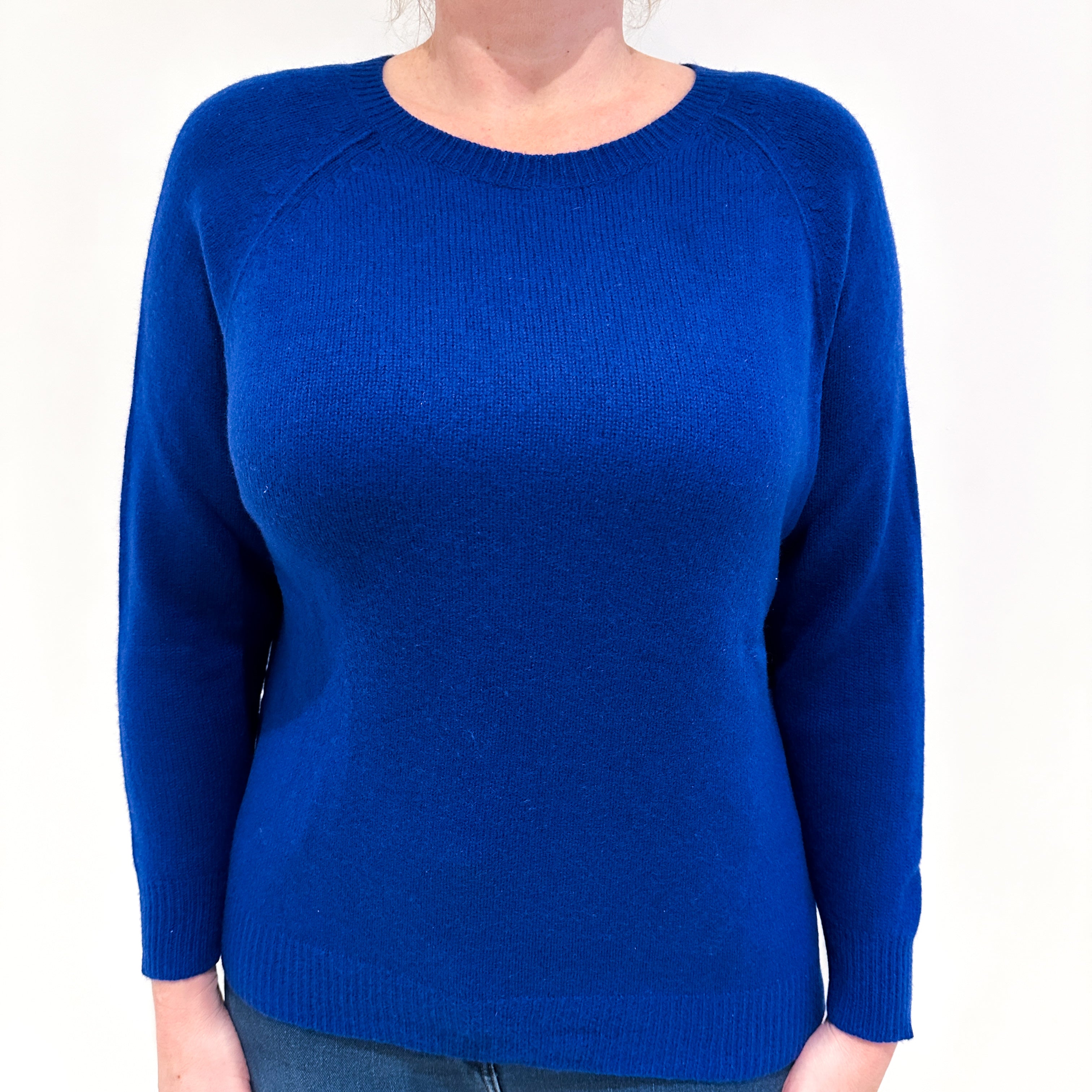 Admiral Blue Cashmere Crew Neck Jumper Large