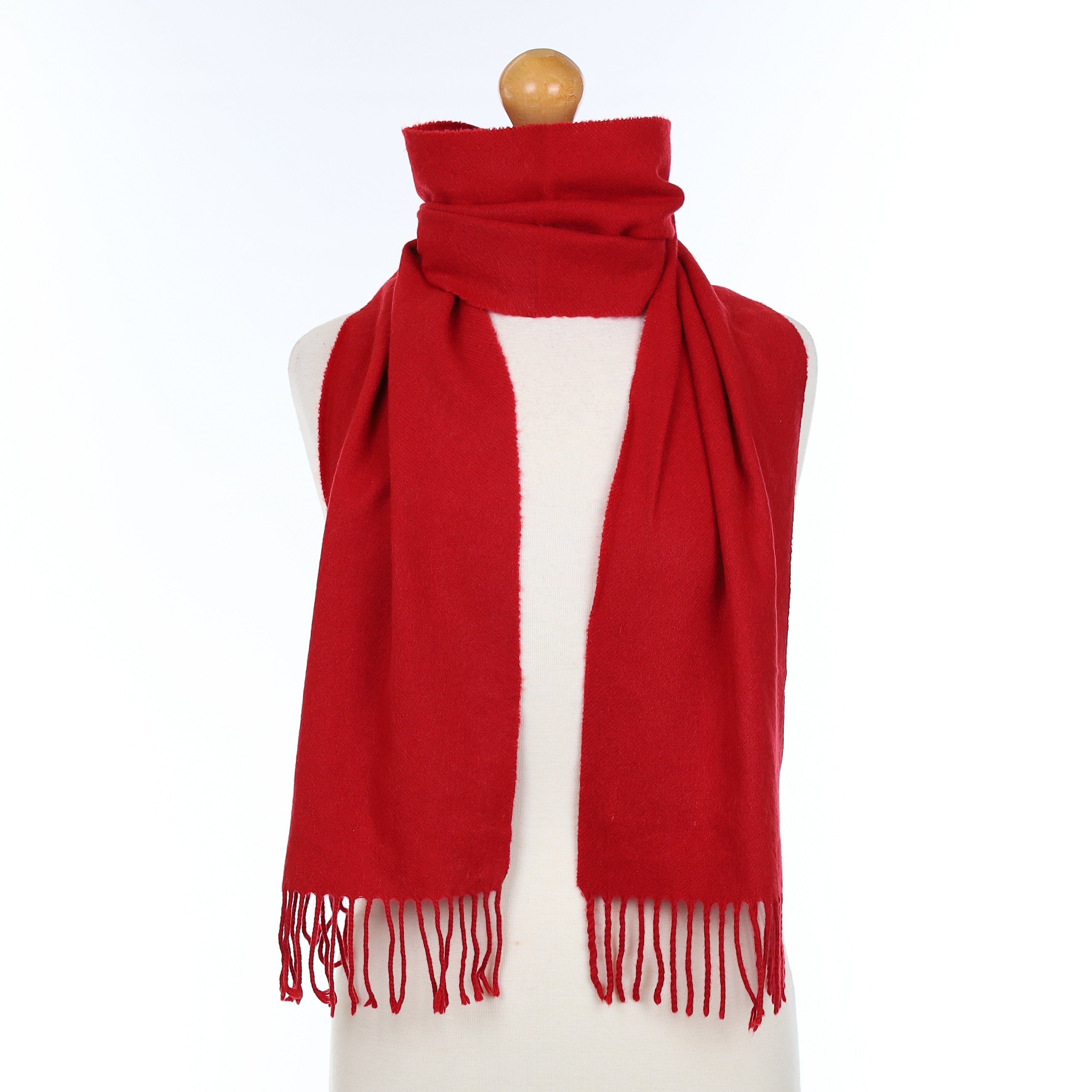 Post Box Red Cashmere Woven Scarf