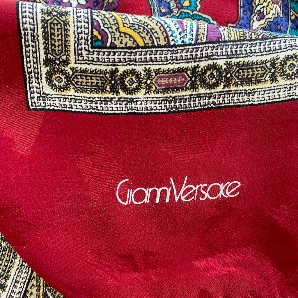 Gianni Versace Paisley Vintage Silk Scarf