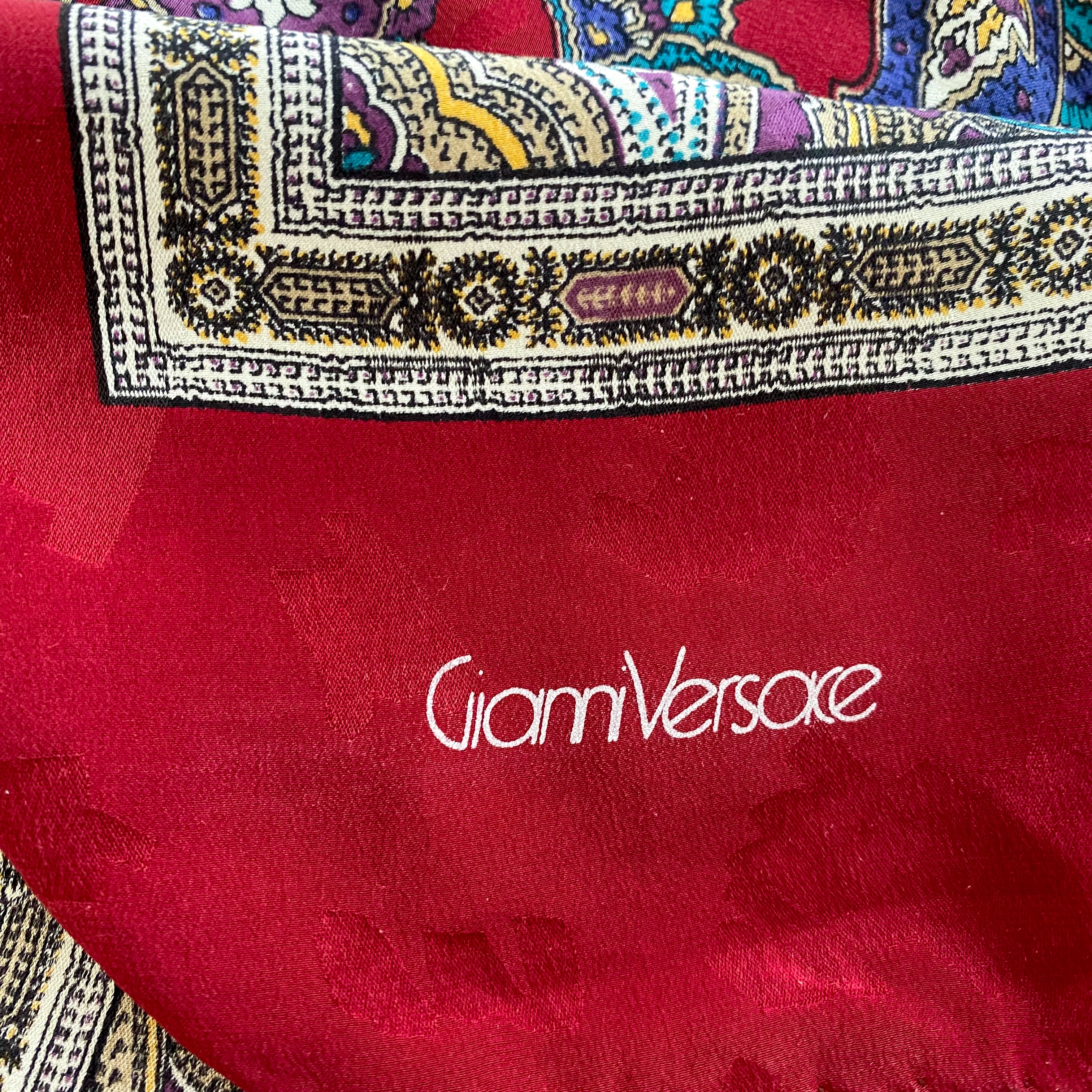 Gianni Versace Paisley Vintage Silk Scarf