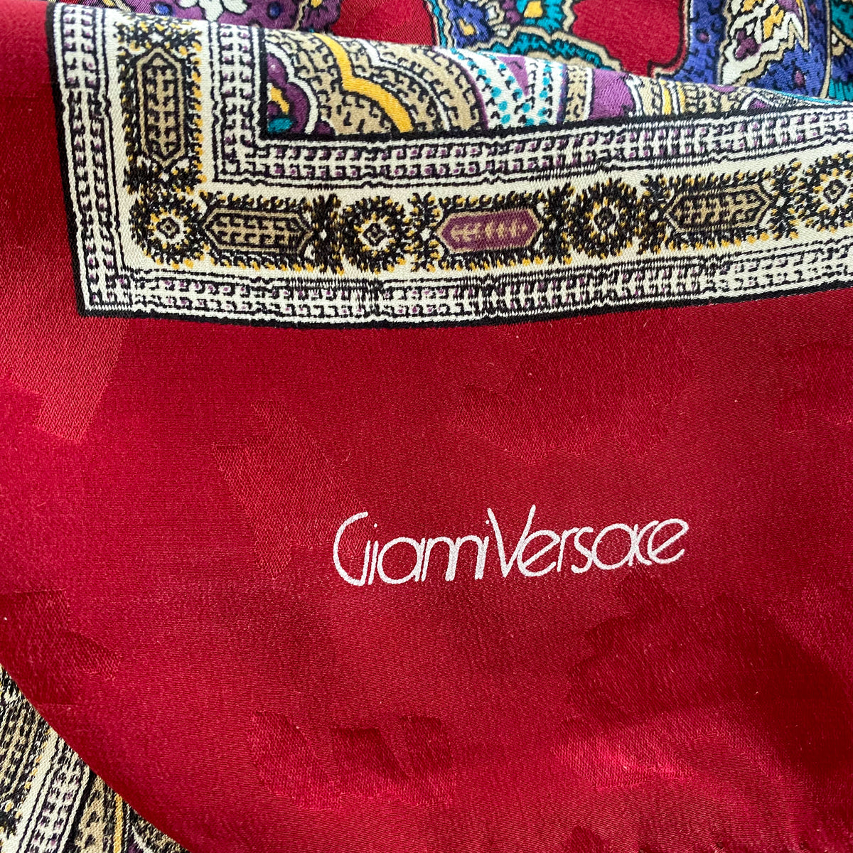 Gianni Versace Paisley Vintage Silk Scarf