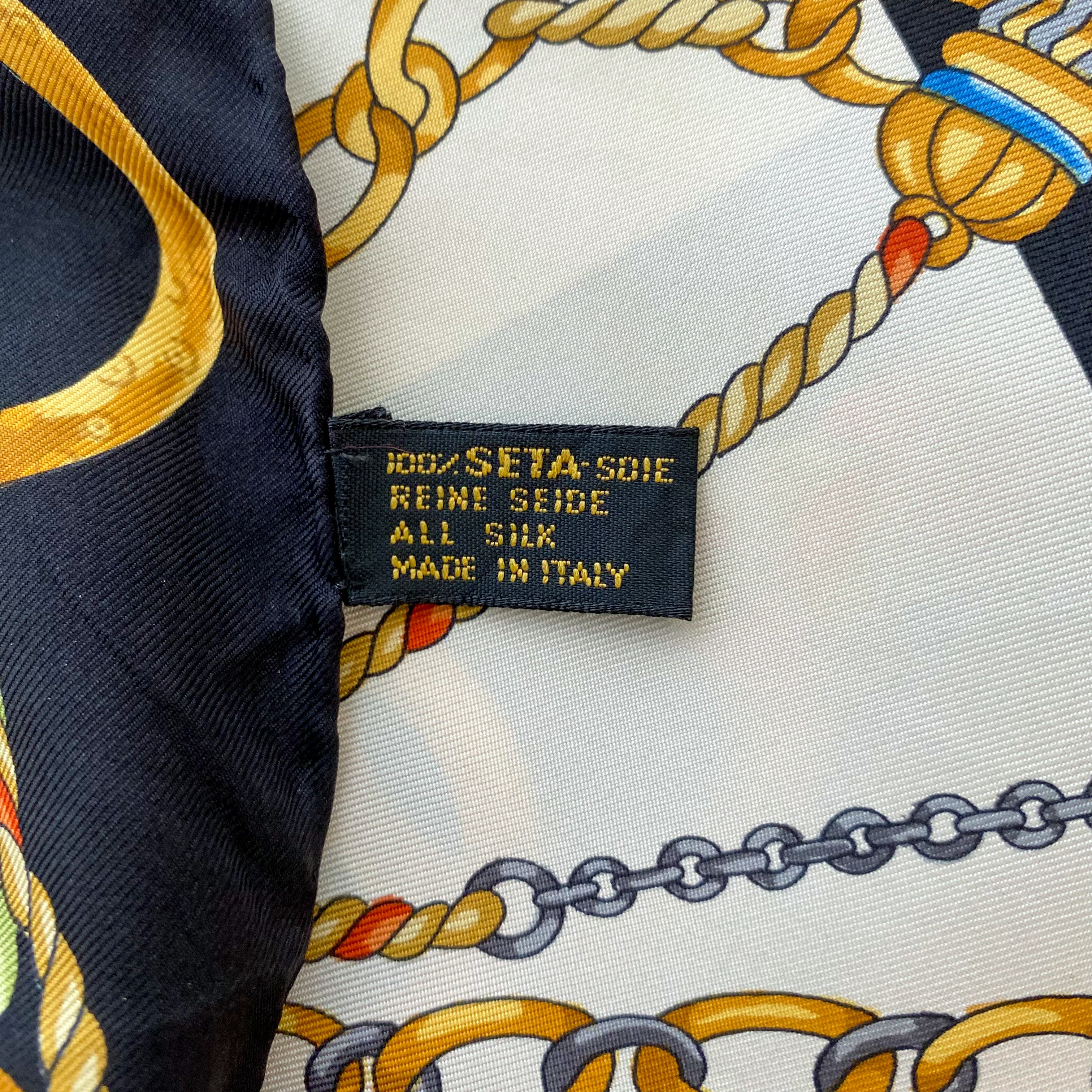 Grès Chains and Tassels Vintage Silk Scarf