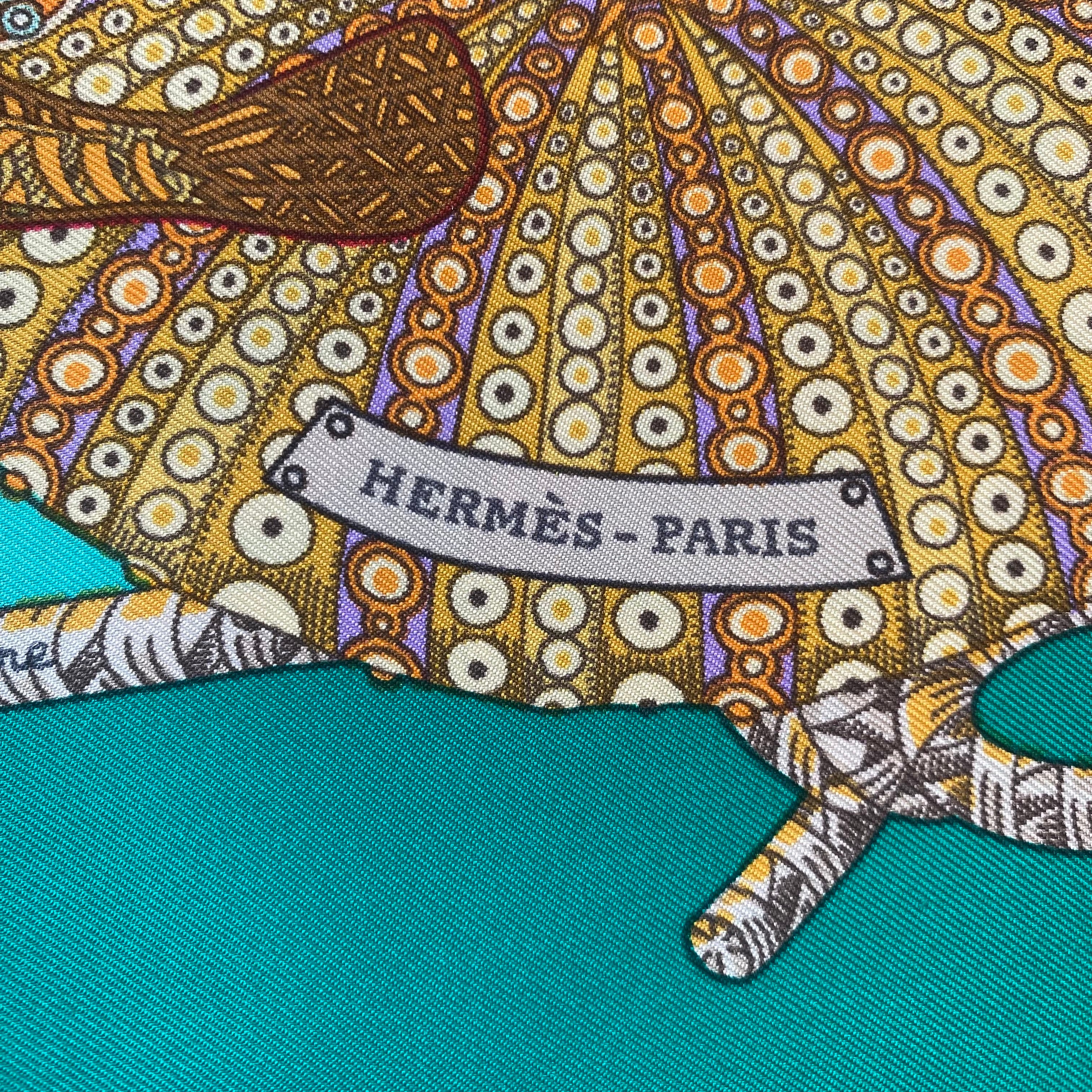 Brand New Boxed Hermès Grands Fonds Scarf