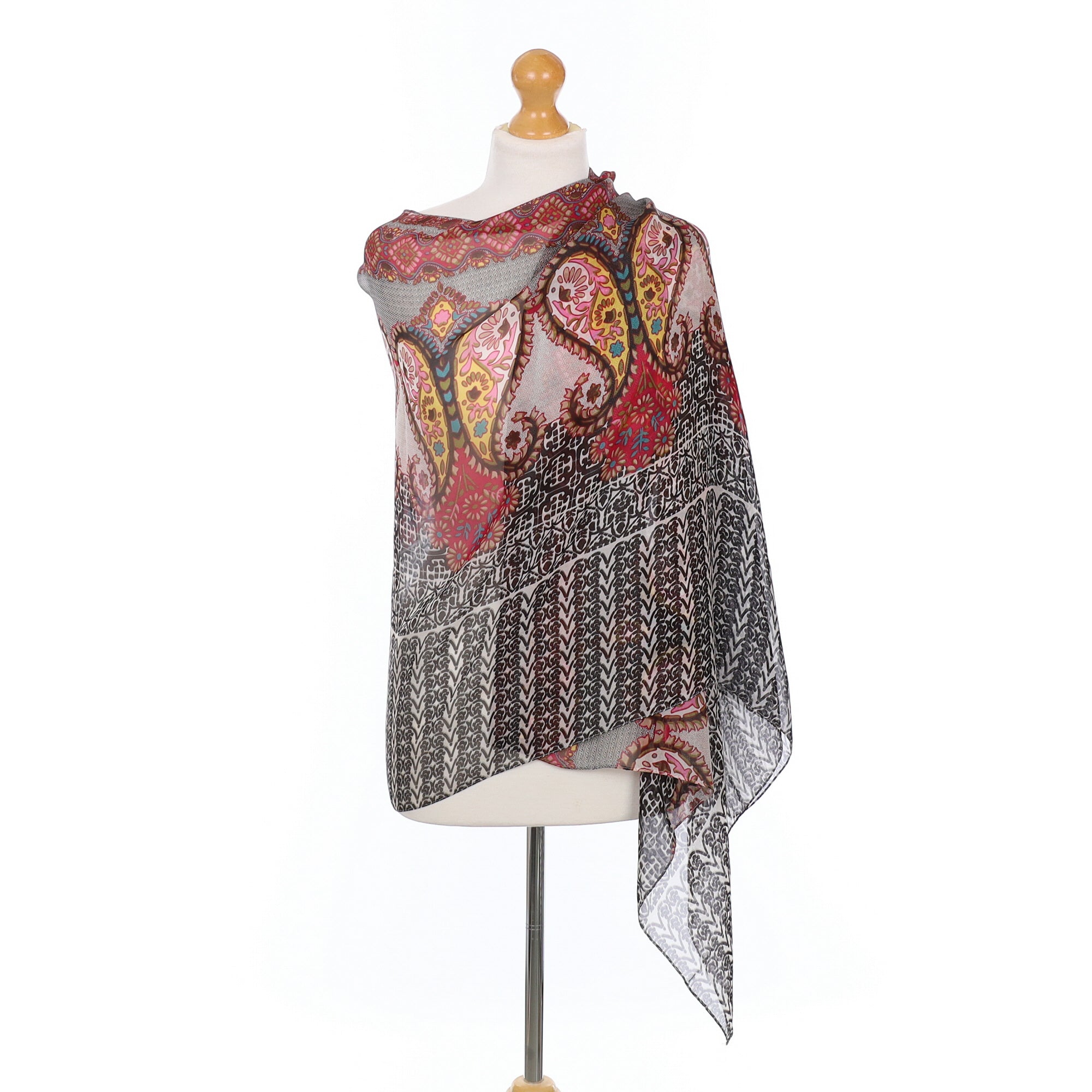 Colourful Paisley Silk Wrap