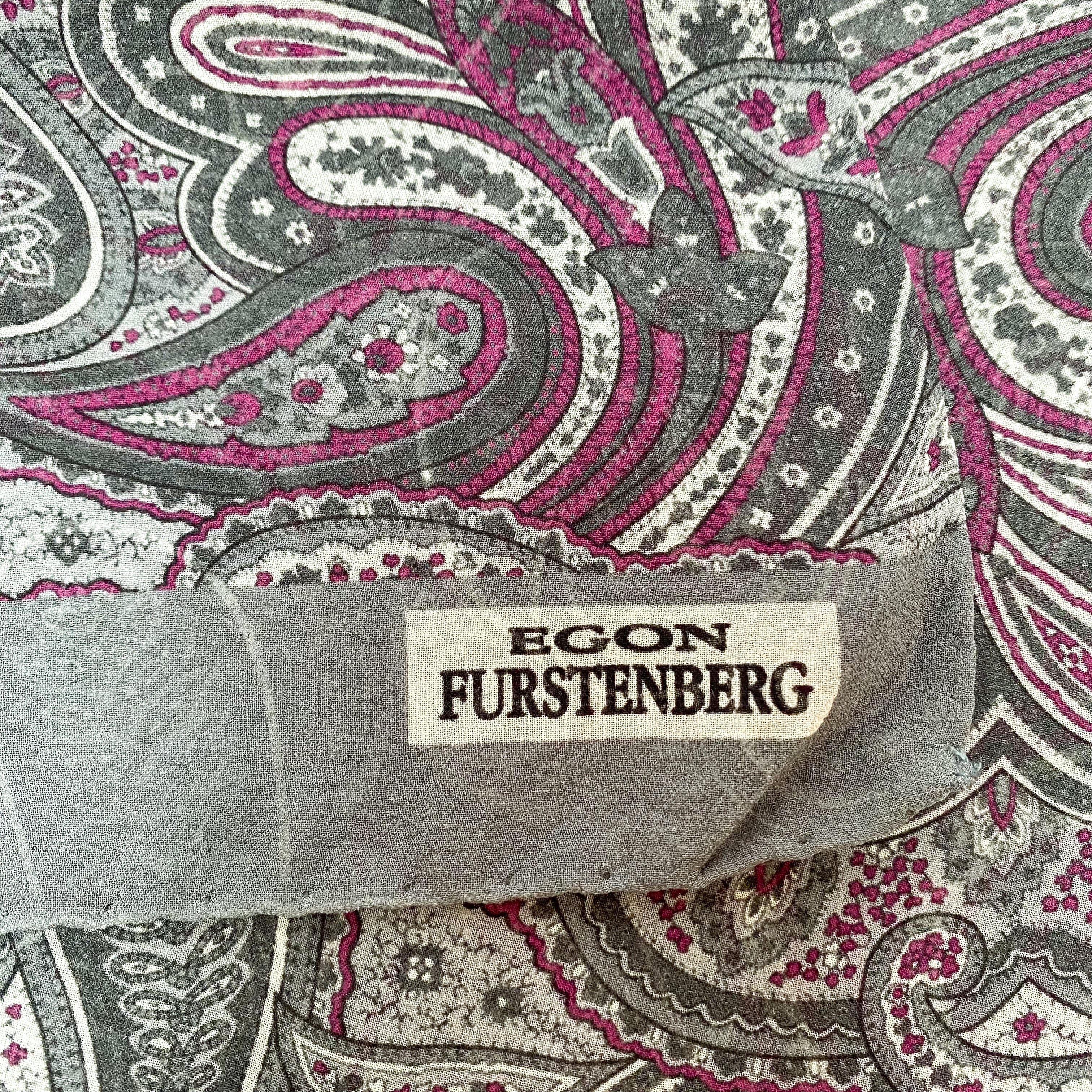 Long Paisley Egon Furstenberg Silk Scarf