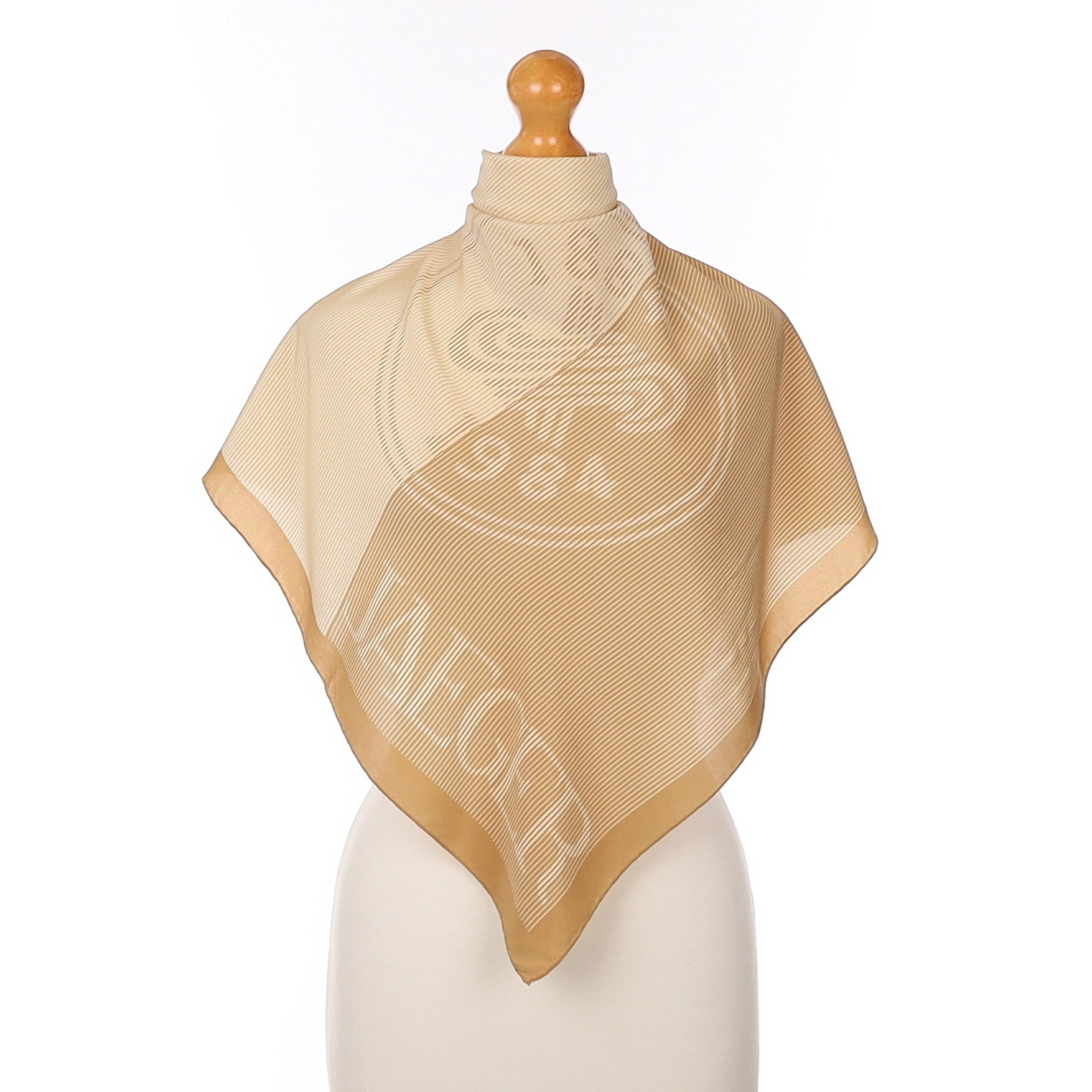 Jaeger Camel Patterned Silk Scarf