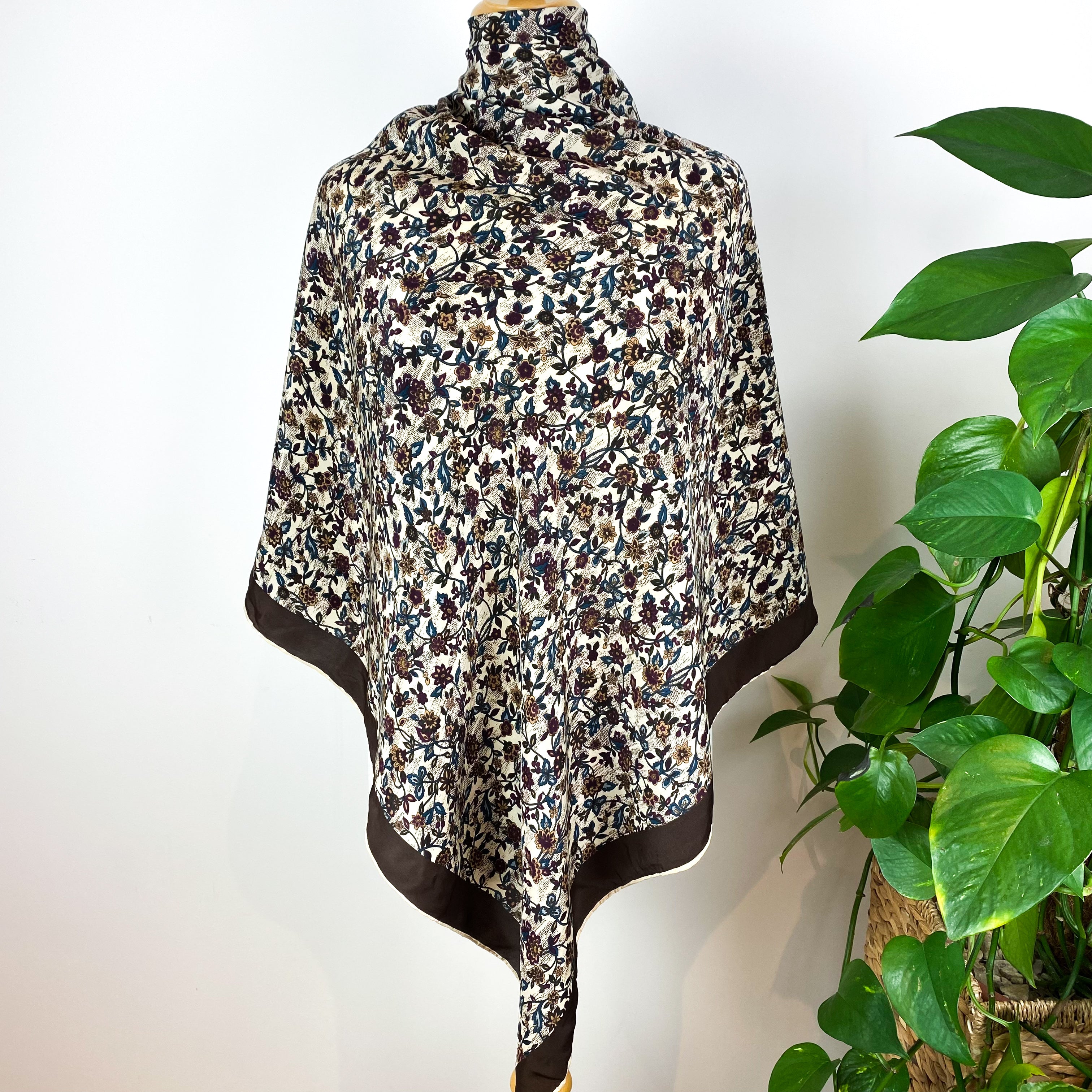 Vintage Floral Jaeger Silk Scarf