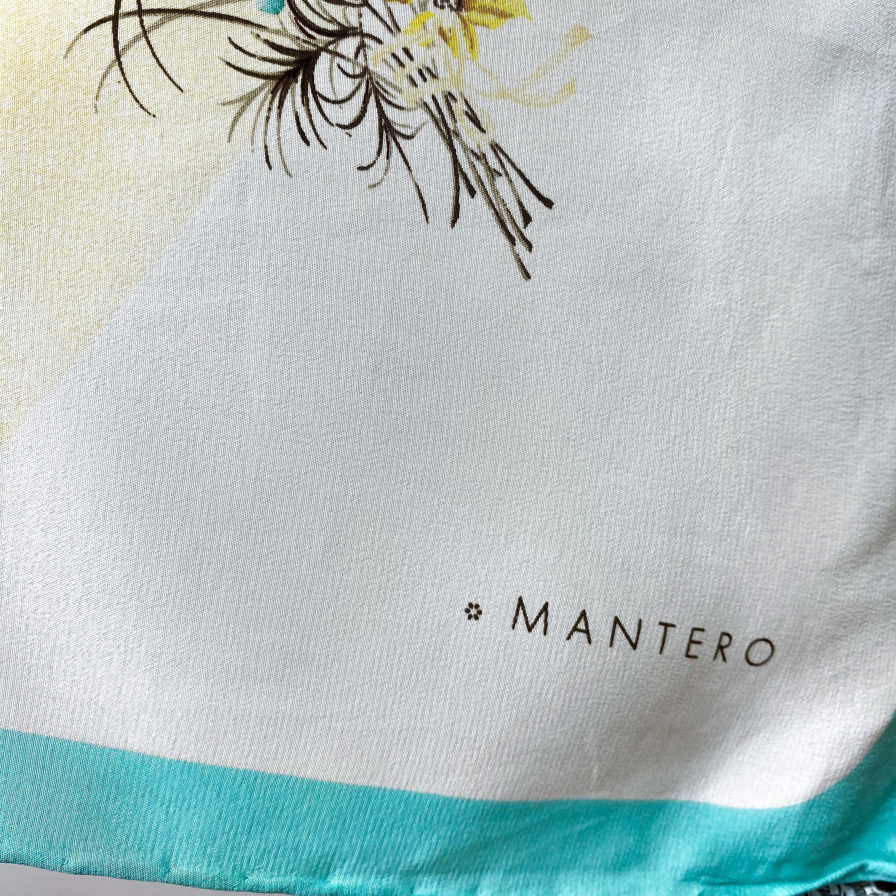 1980s Pretty Mantero Floral Vintage Silk Scarf