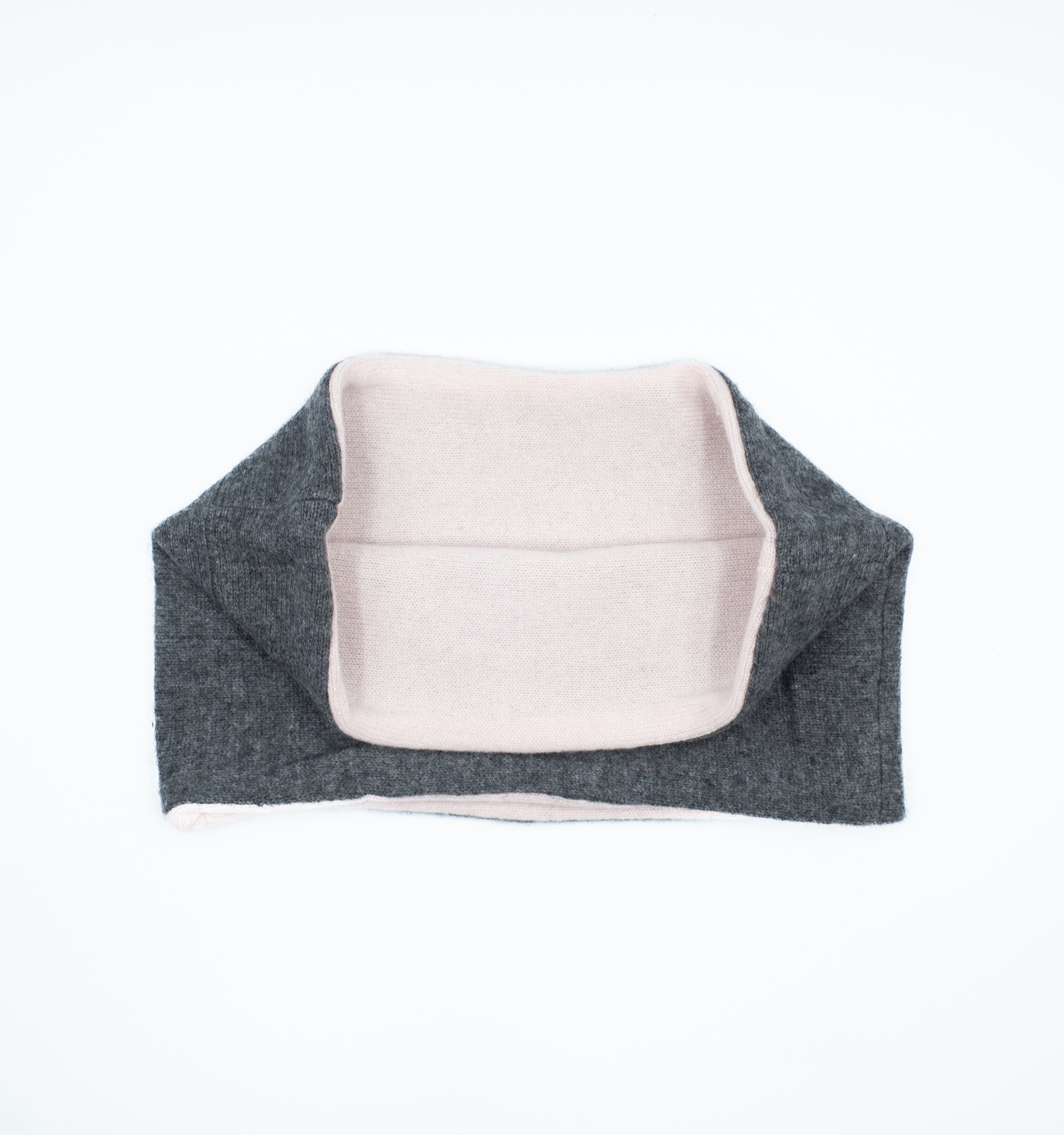 Slate Grey and Baby Pink Neck Warmer
