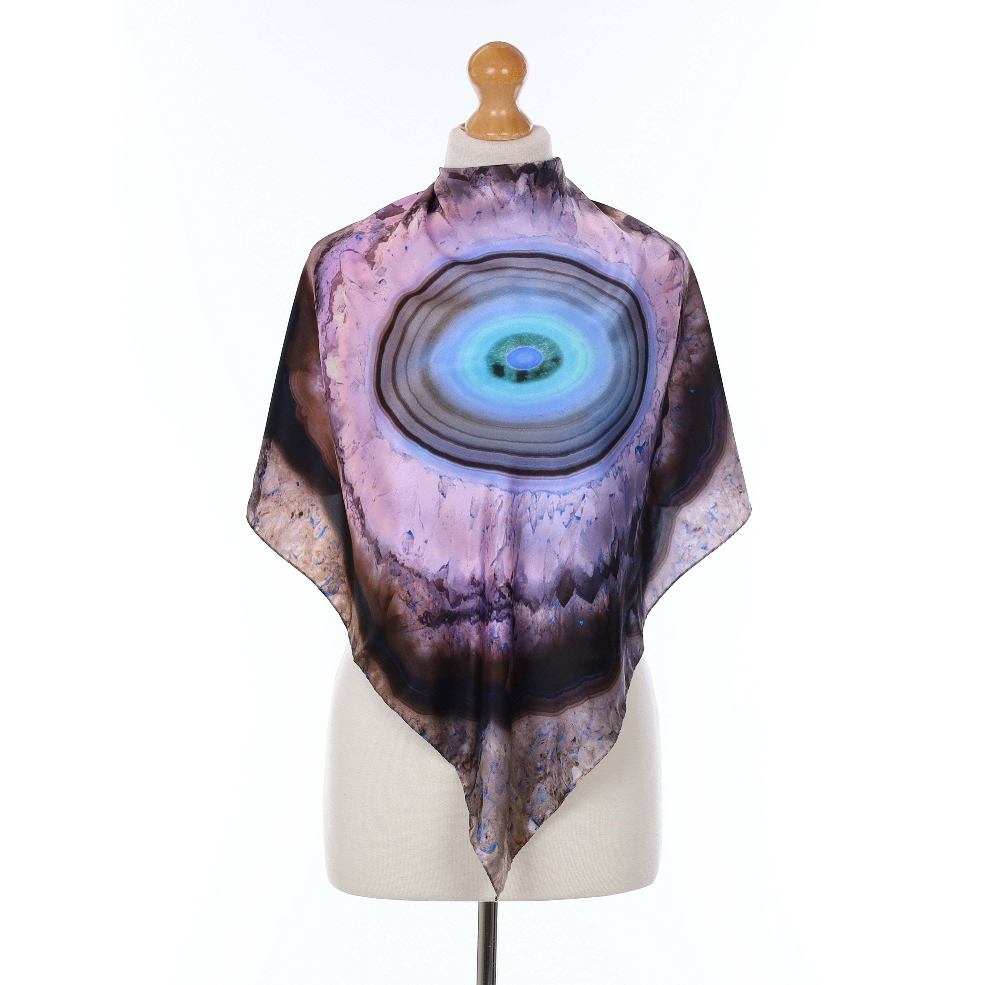 Purple Abstract Silk Scarf