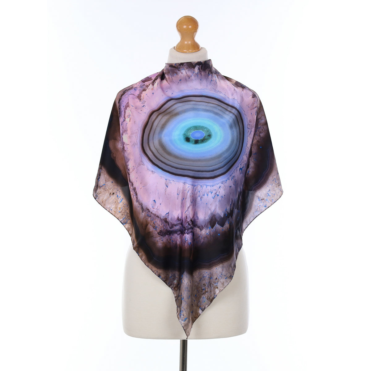 Purple Abstract Silk Scarf