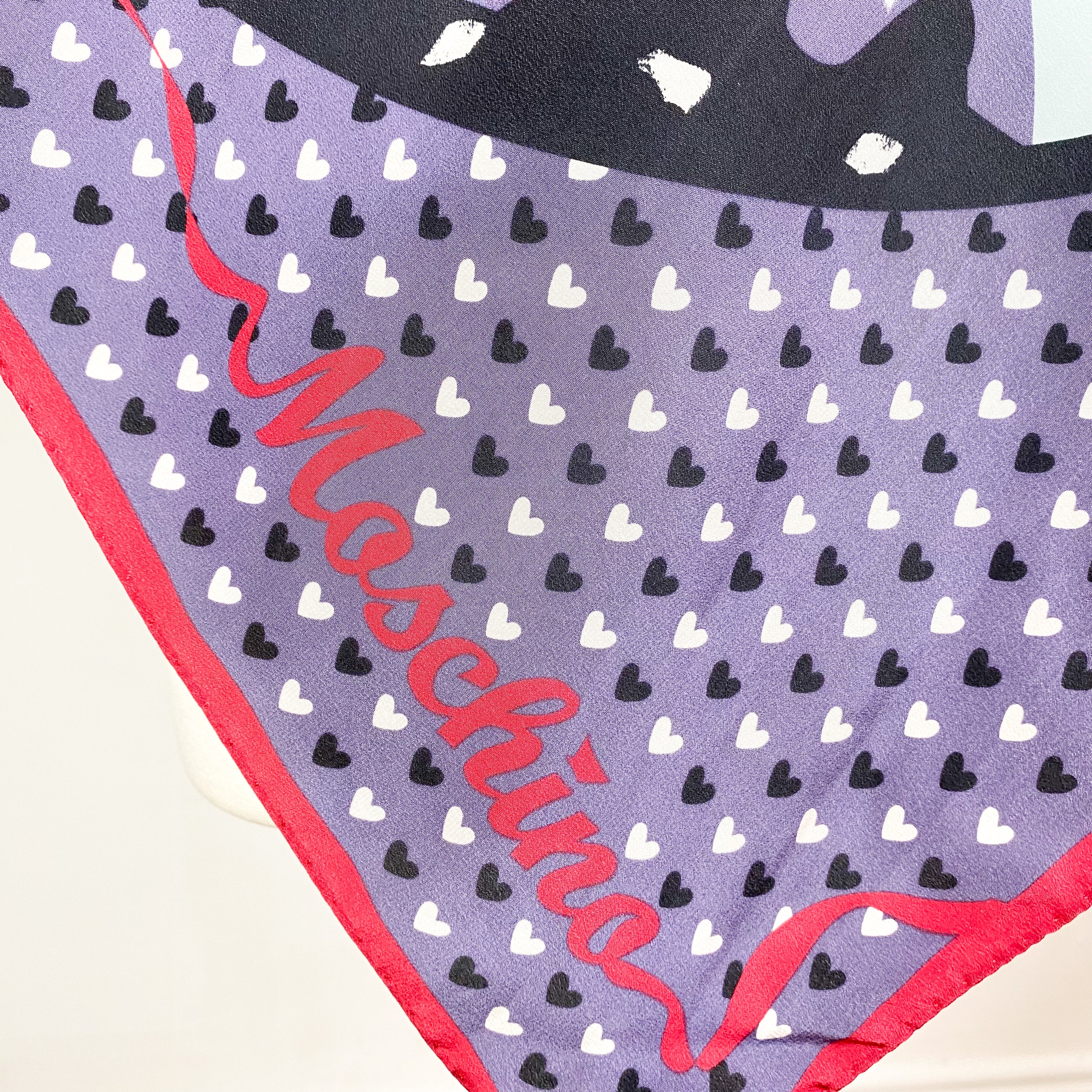 Large Moschino Designer Crêpe Silk Scarf