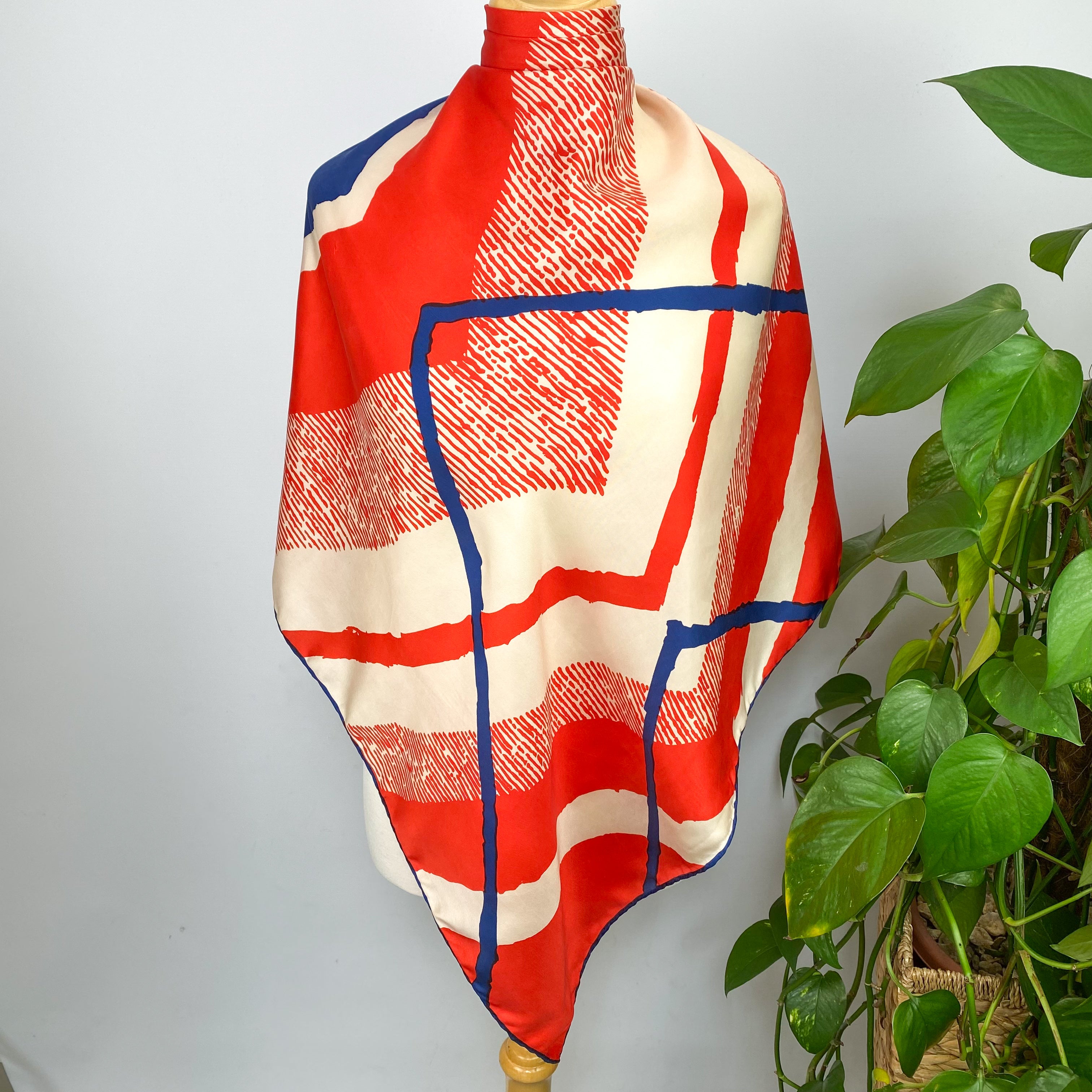 1970s Jacqmar Abstract Vintage Silk Scarf