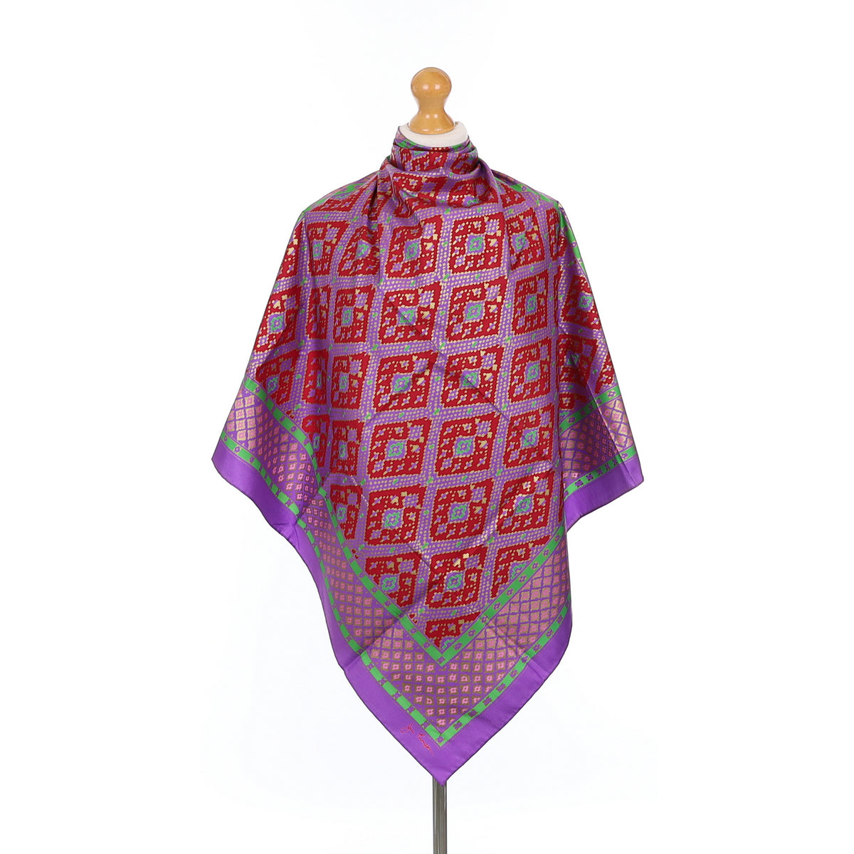 Jim Thompson Purple Patterned Silk Scarf
