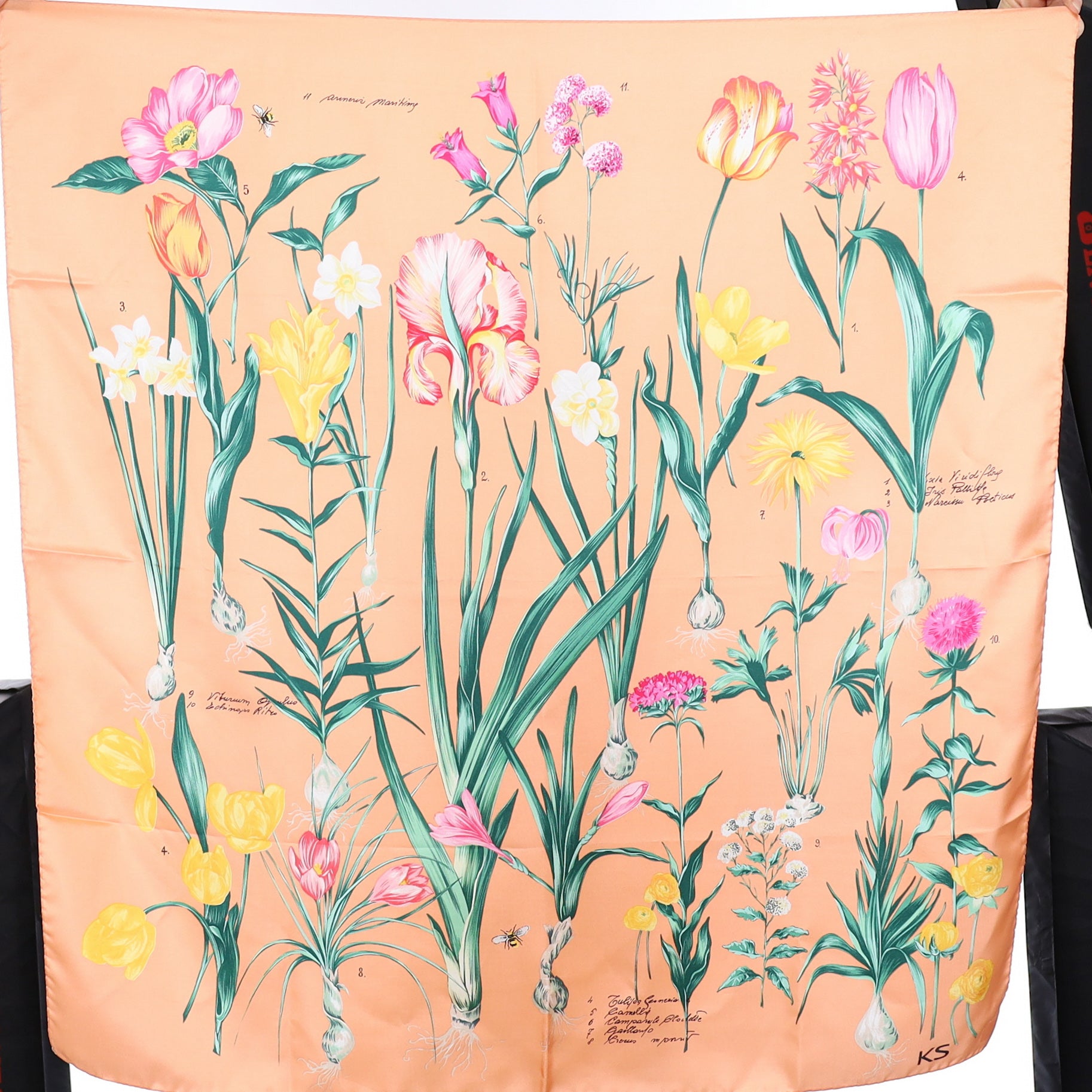 Brand New Coral Floral KS Silk Scarf