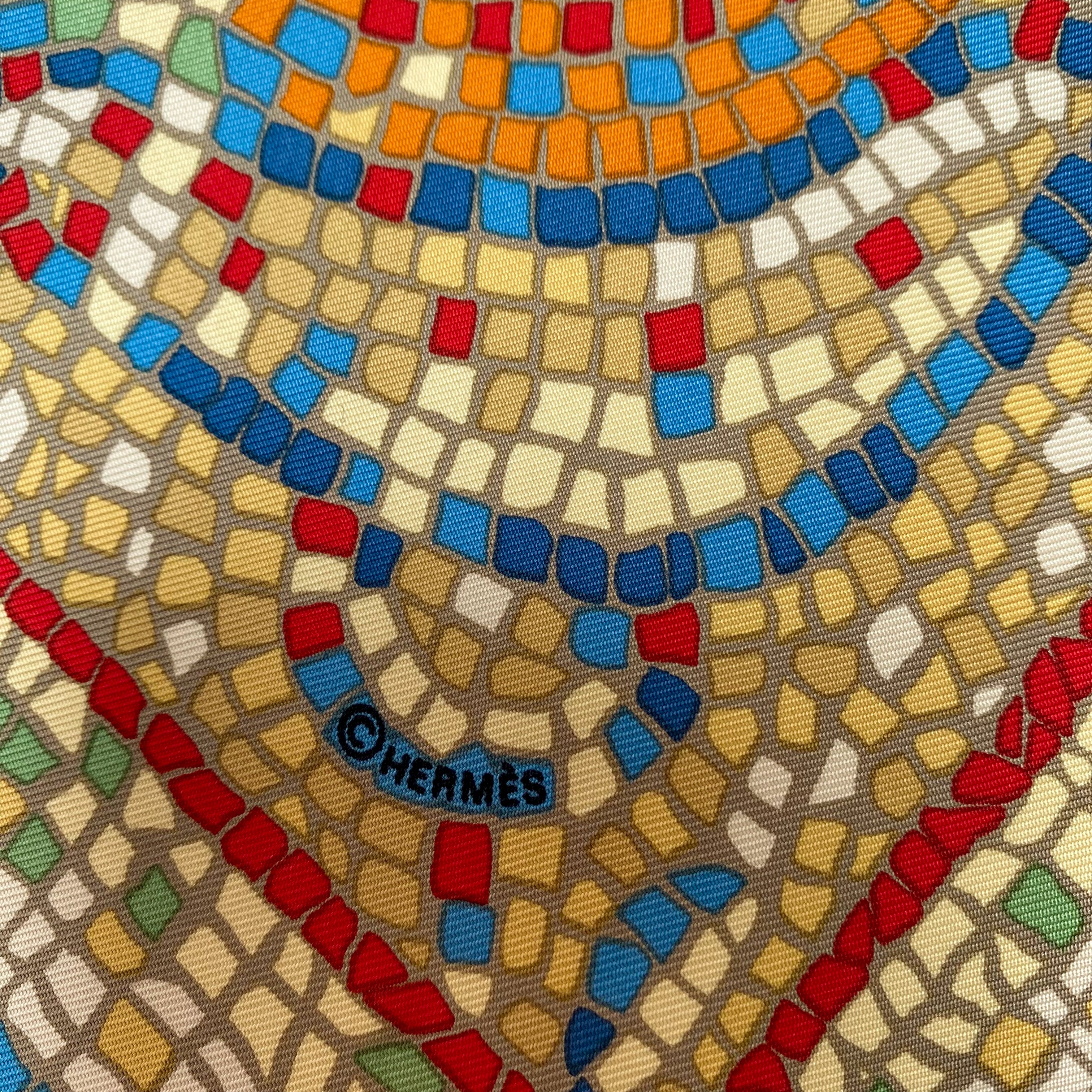 Boxed Hermès Sous le Cedre 2011 Silk Scarf
