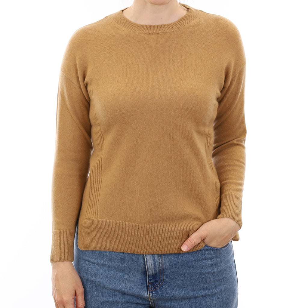 Butterscotch Brown Cashmere Crew Neck Jumper Small