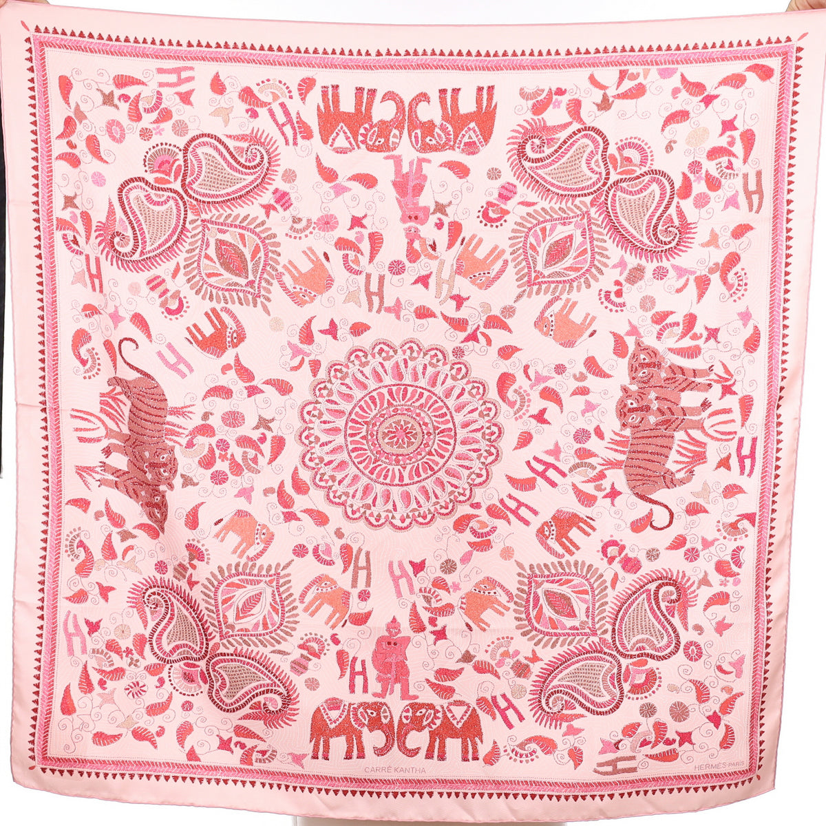Pristine Hermès Carré Kantha Silk Scarf Quite Rare