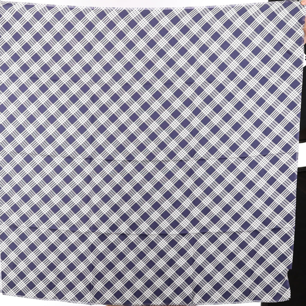 Brand New Agnona Navy Check Silk Scarf