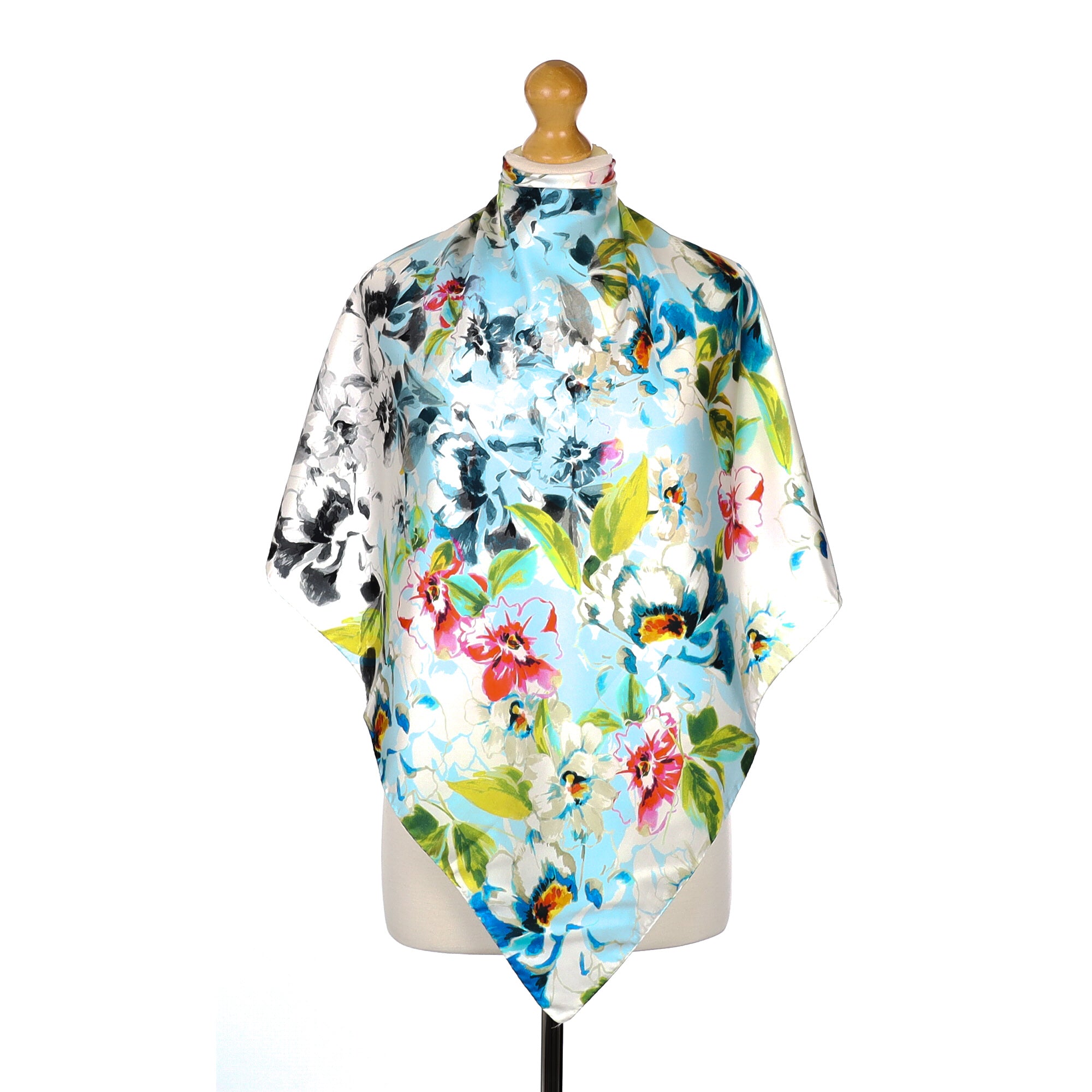 Italian Colourful Floral Silk Scarf