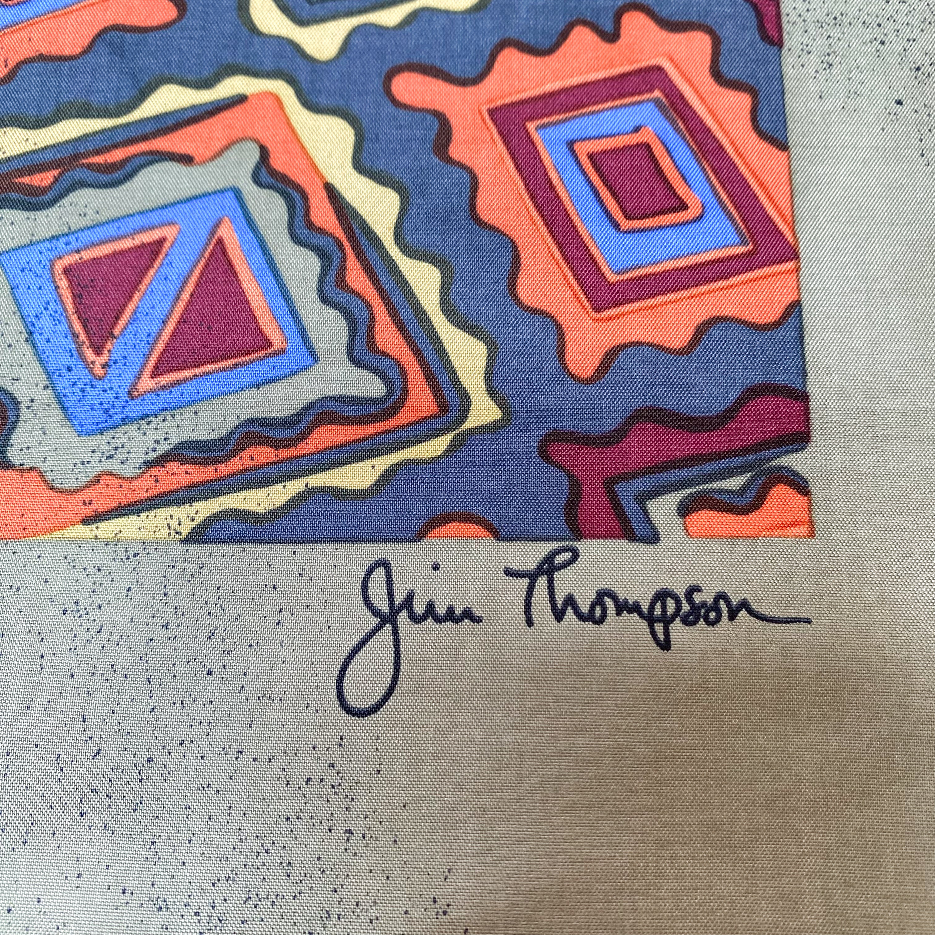 Abstract Geometric Jim Thompson Silk Scarf