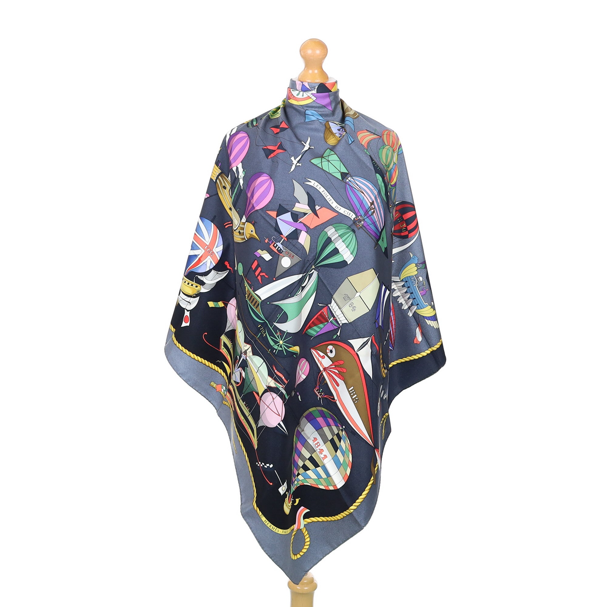 Pristine Hermès Les Folies du Ciel Silk Scarf