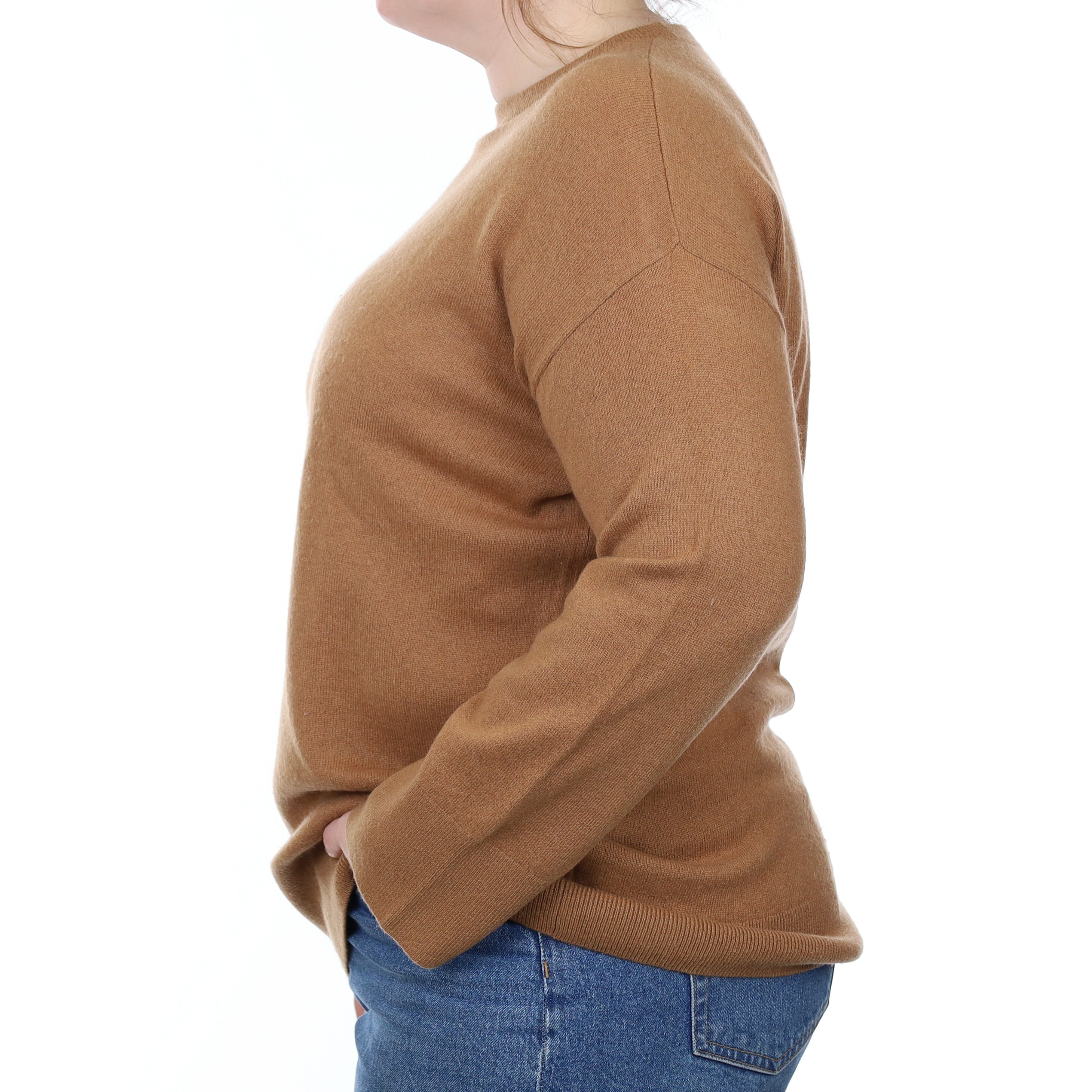 Cinnamon Brown Cashmere Crew Neck Jumper Large