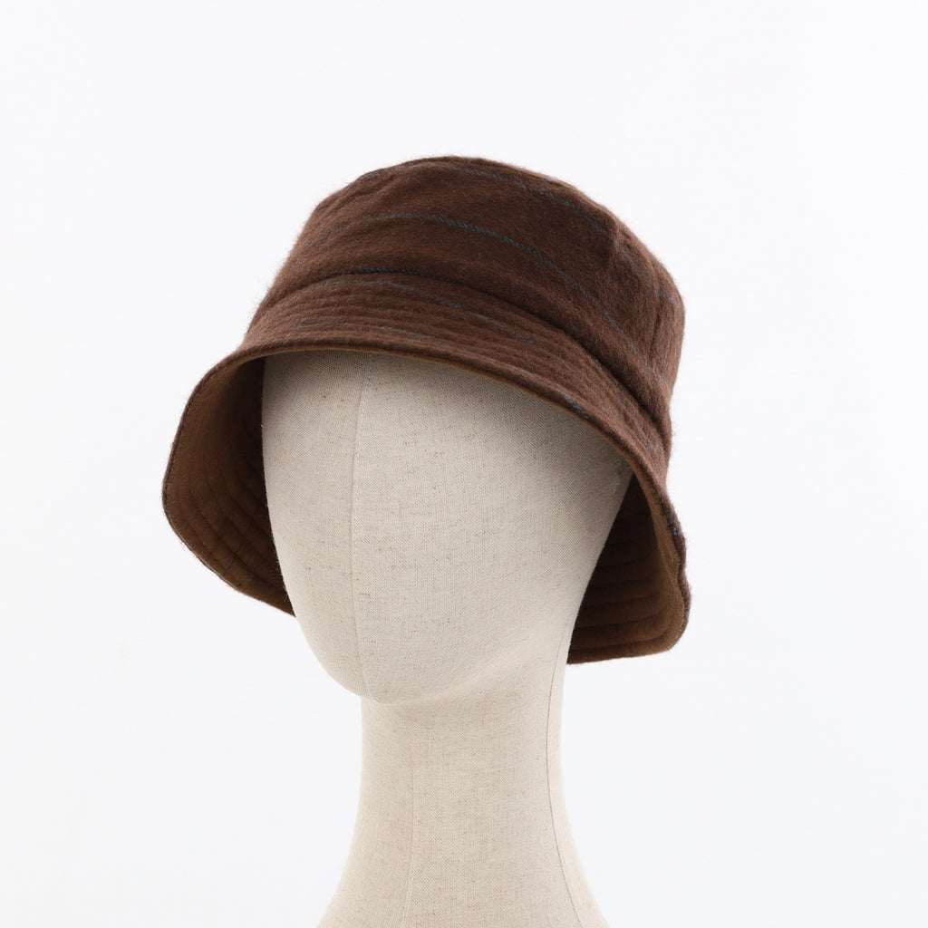 Unisex Chocolate Striped Reversible Cashmere Bucket Hat Men’s - M Women’s - L