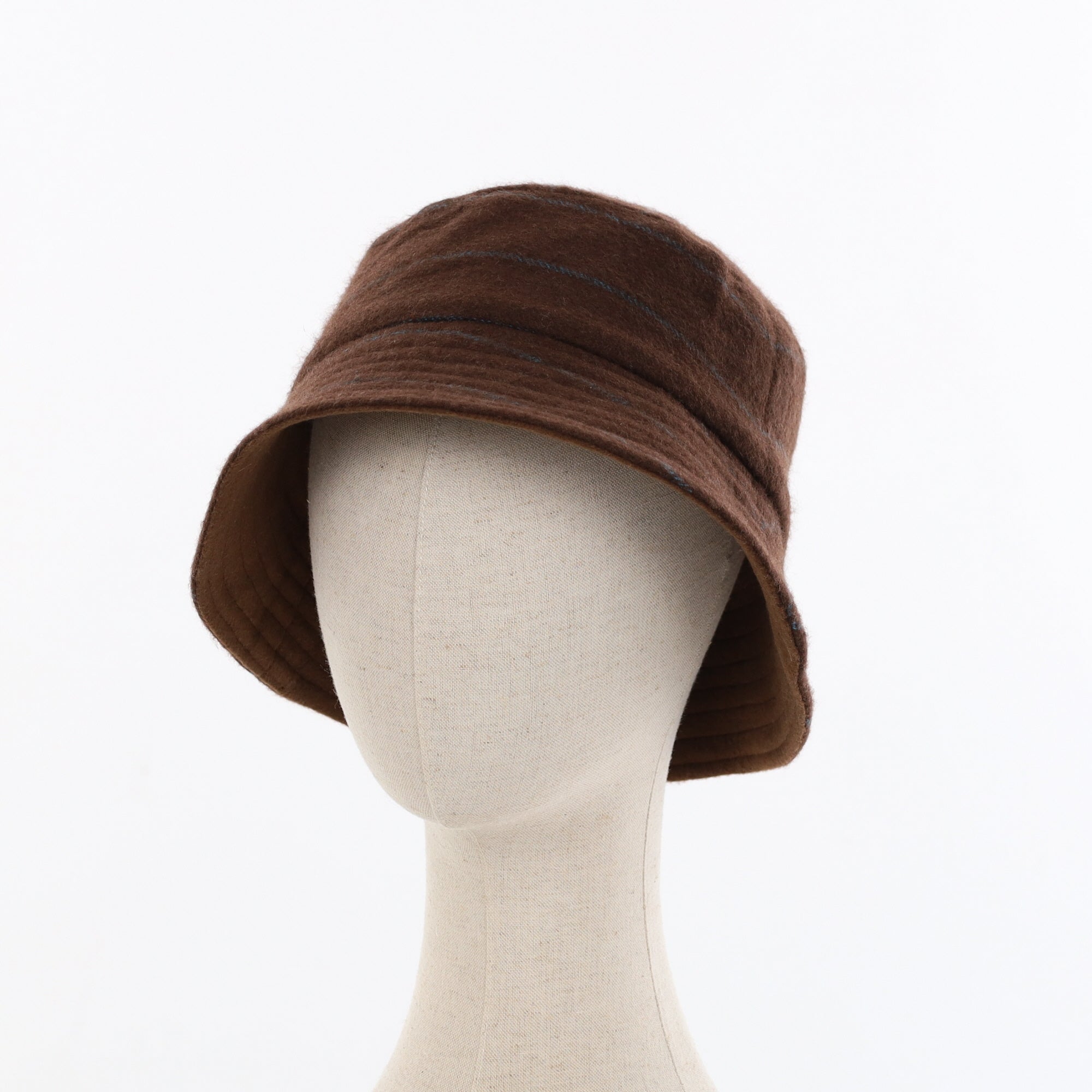 Unisex Chocolate Striped Reversible Cashmere Bucket Hat Men’s - M Women’s - L