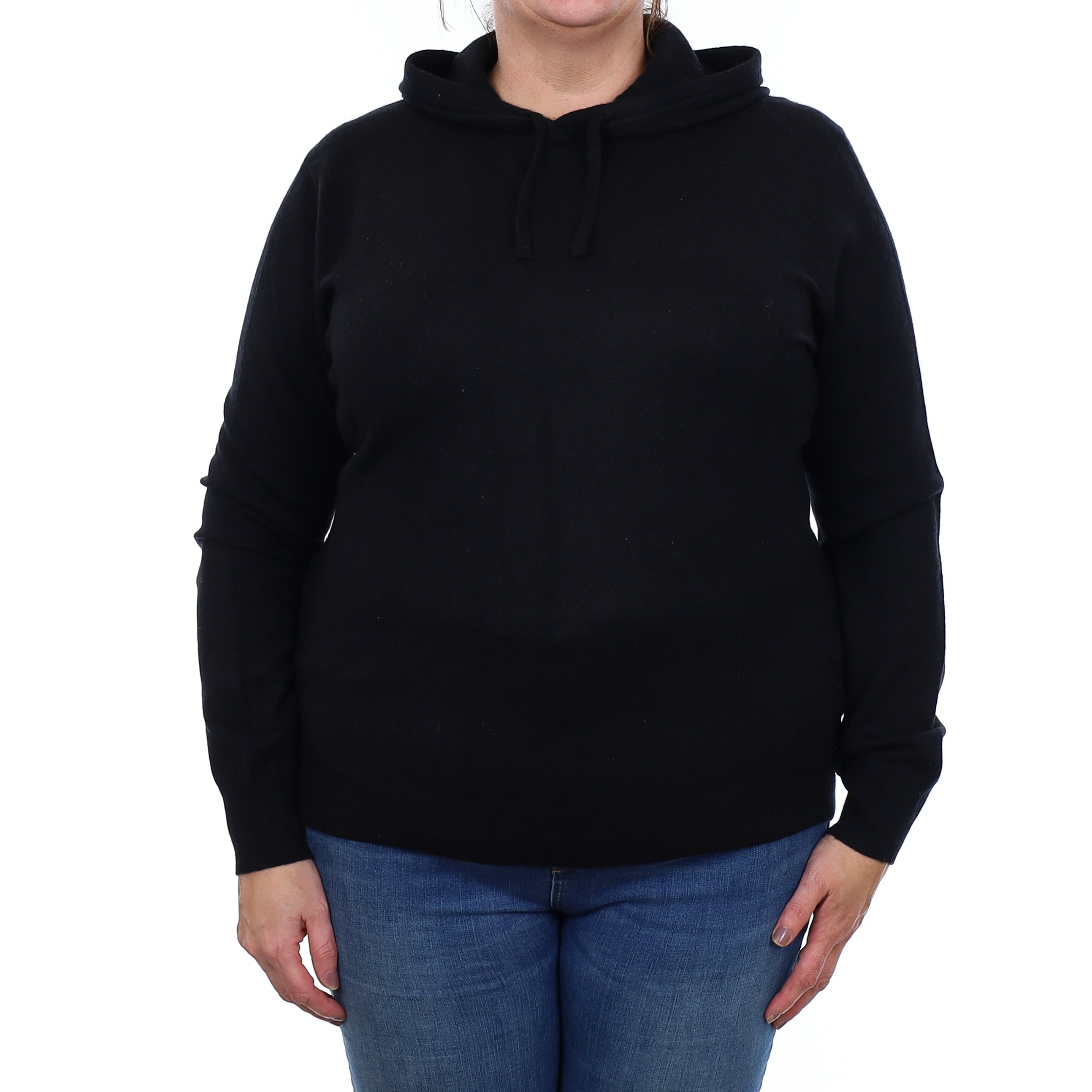 Black Cashmere Hoodie Jumper Extra Large