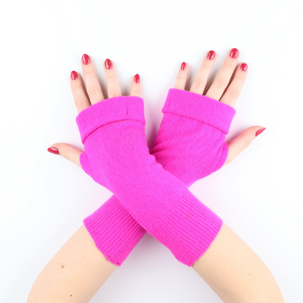 Neon Pink Fingerless Gloves