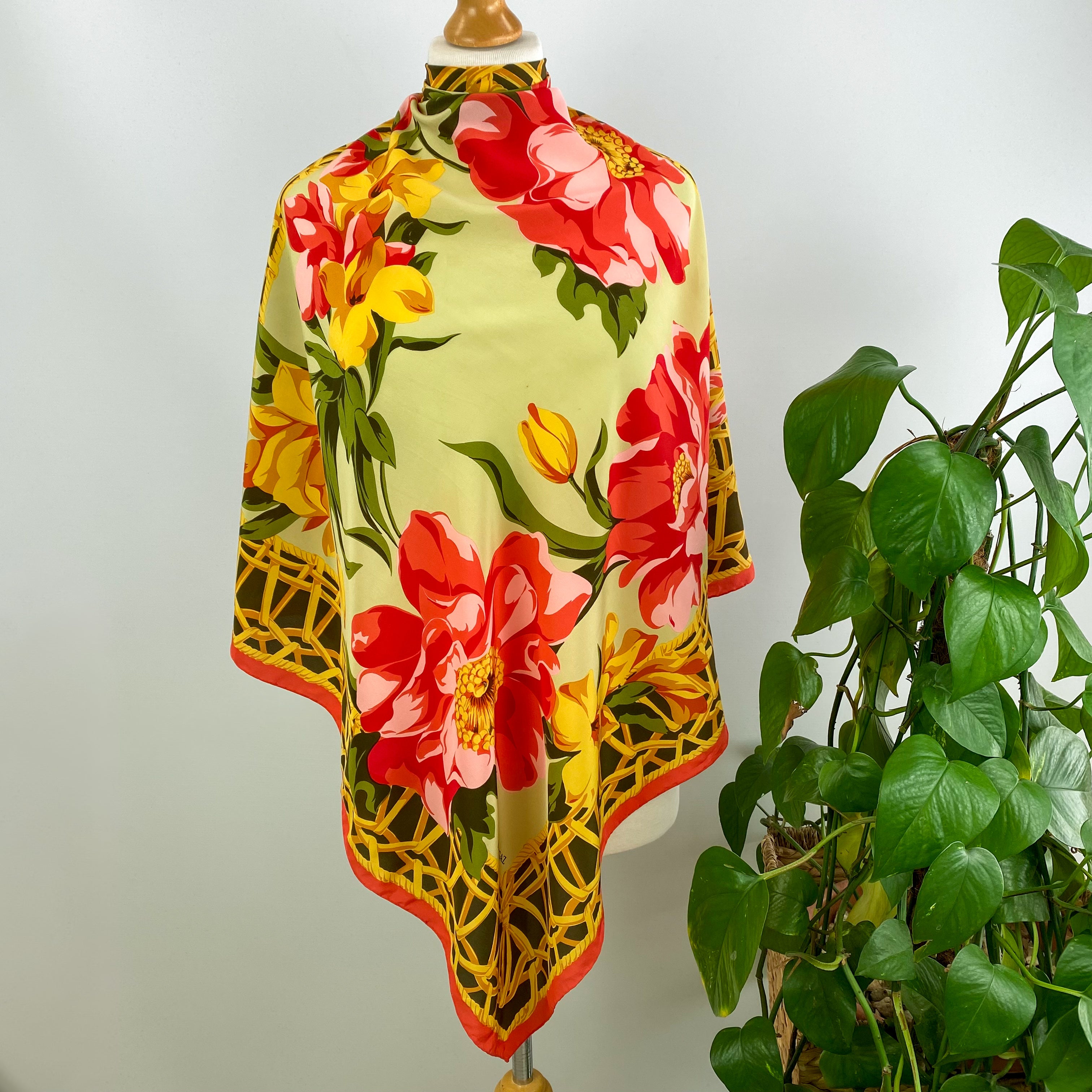 Pertegaz Vibrant Floral Silk Scarf