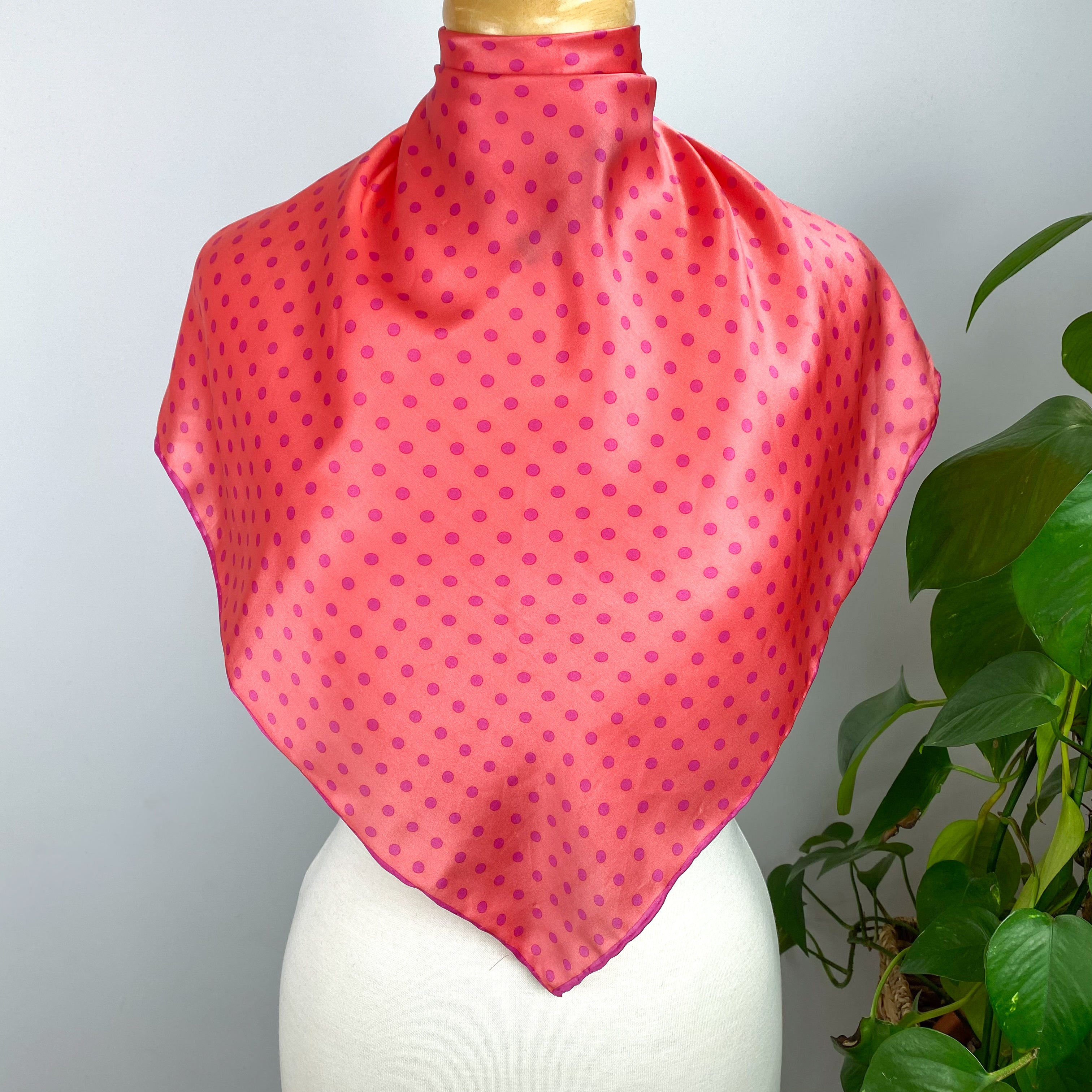 Coral Spotted Passigatti Silk Scarf
