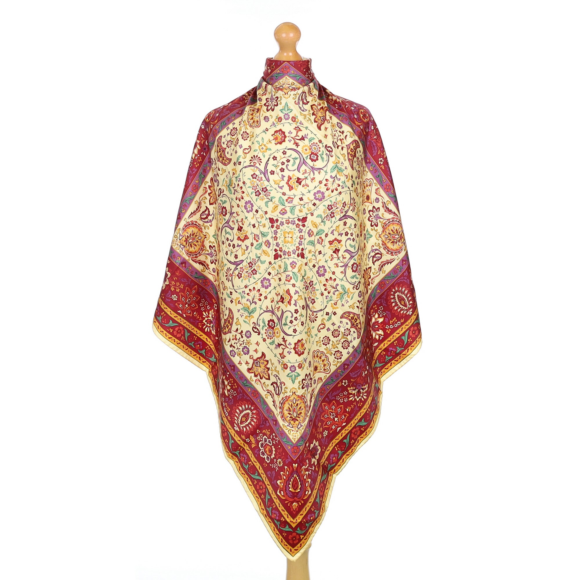 1980’s Red & Yellow Floral Vintage Silk Scarf
