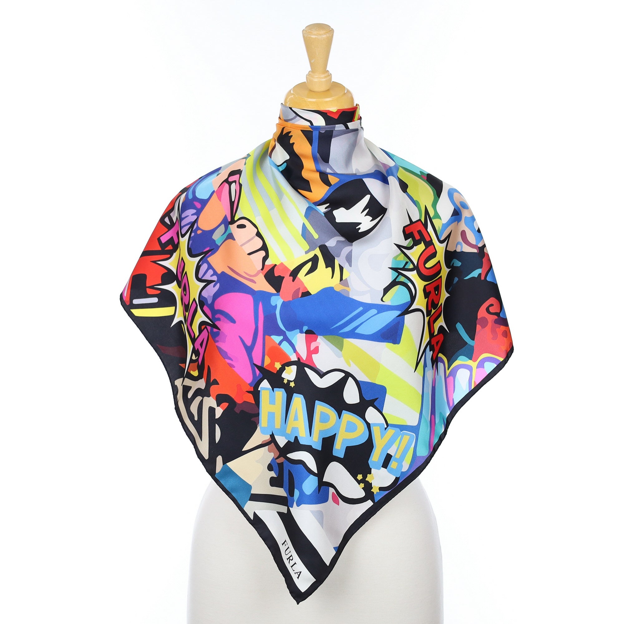 Furla Colourful Contemporary Silk Scarf