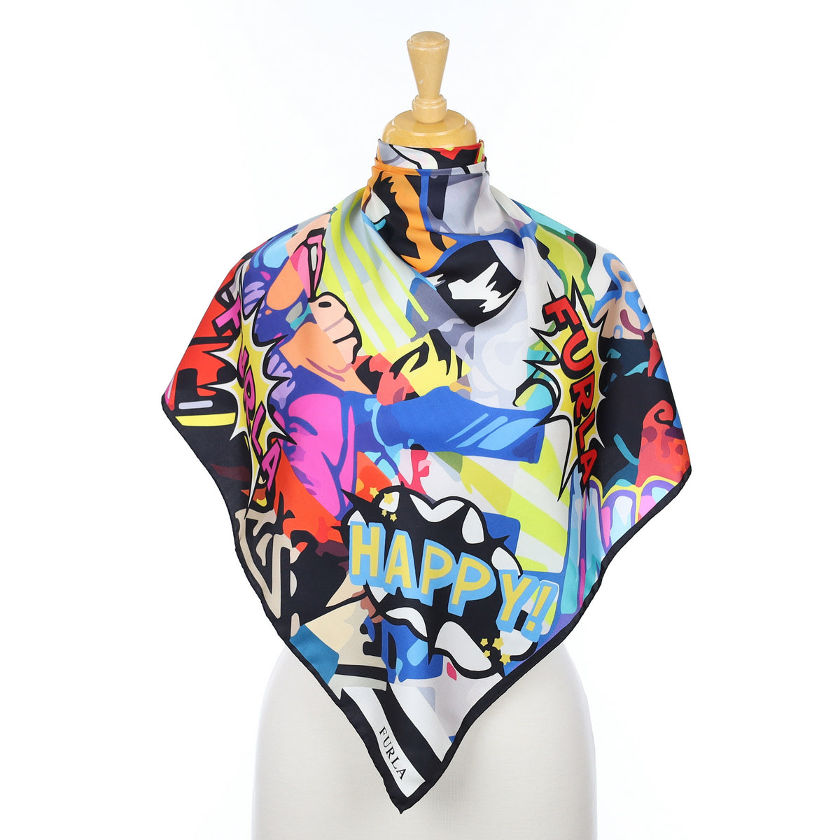 Furla Colourful Contemporary Silk Scarf