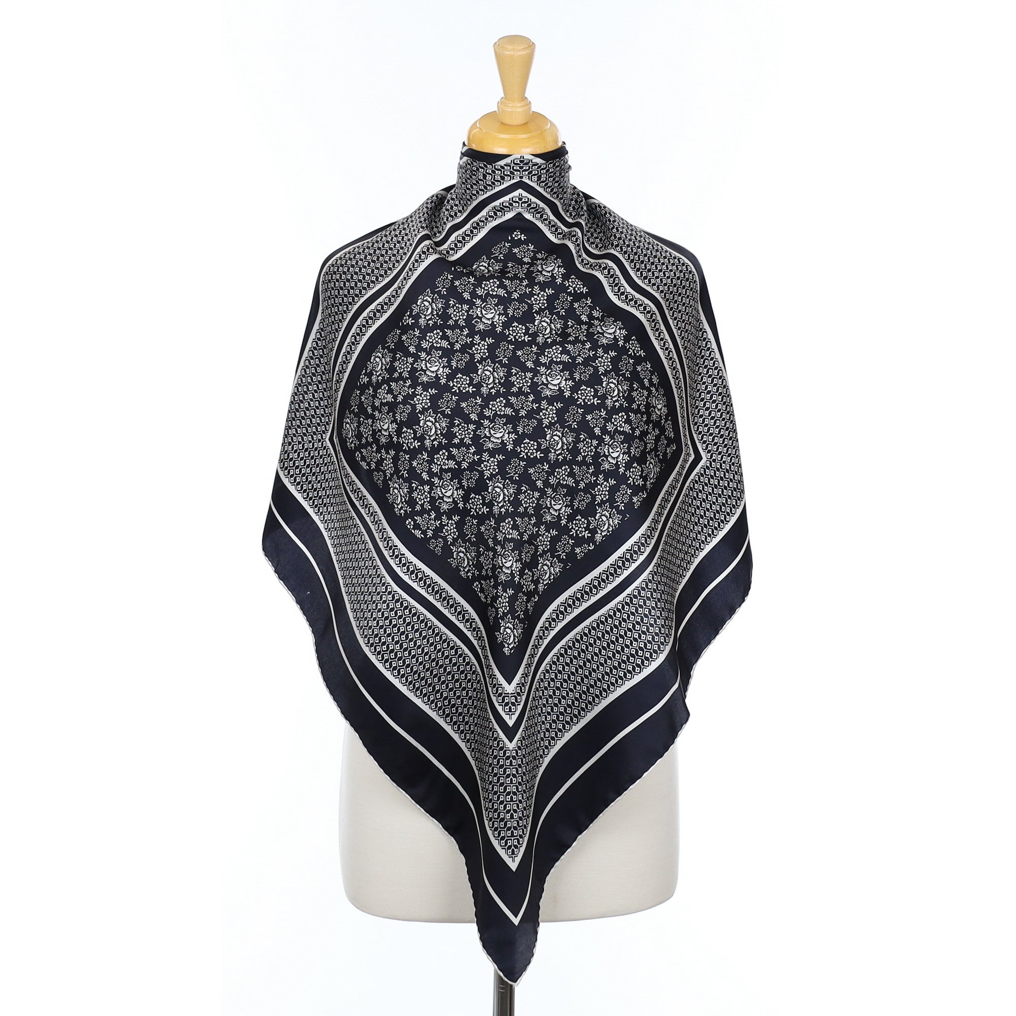 Clifford Bond Monochrome Vintage Silk Scarf