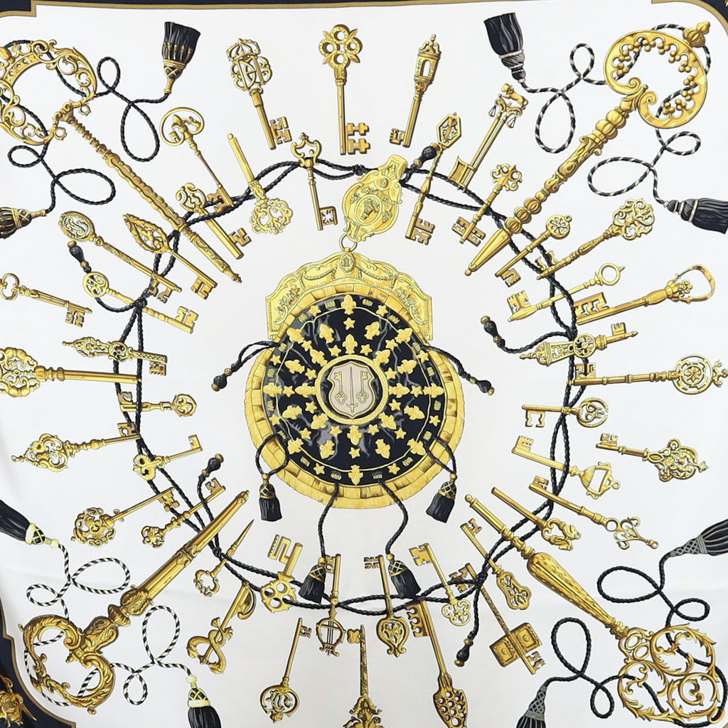 Hermès Les Clefs Designer Silk Scarf